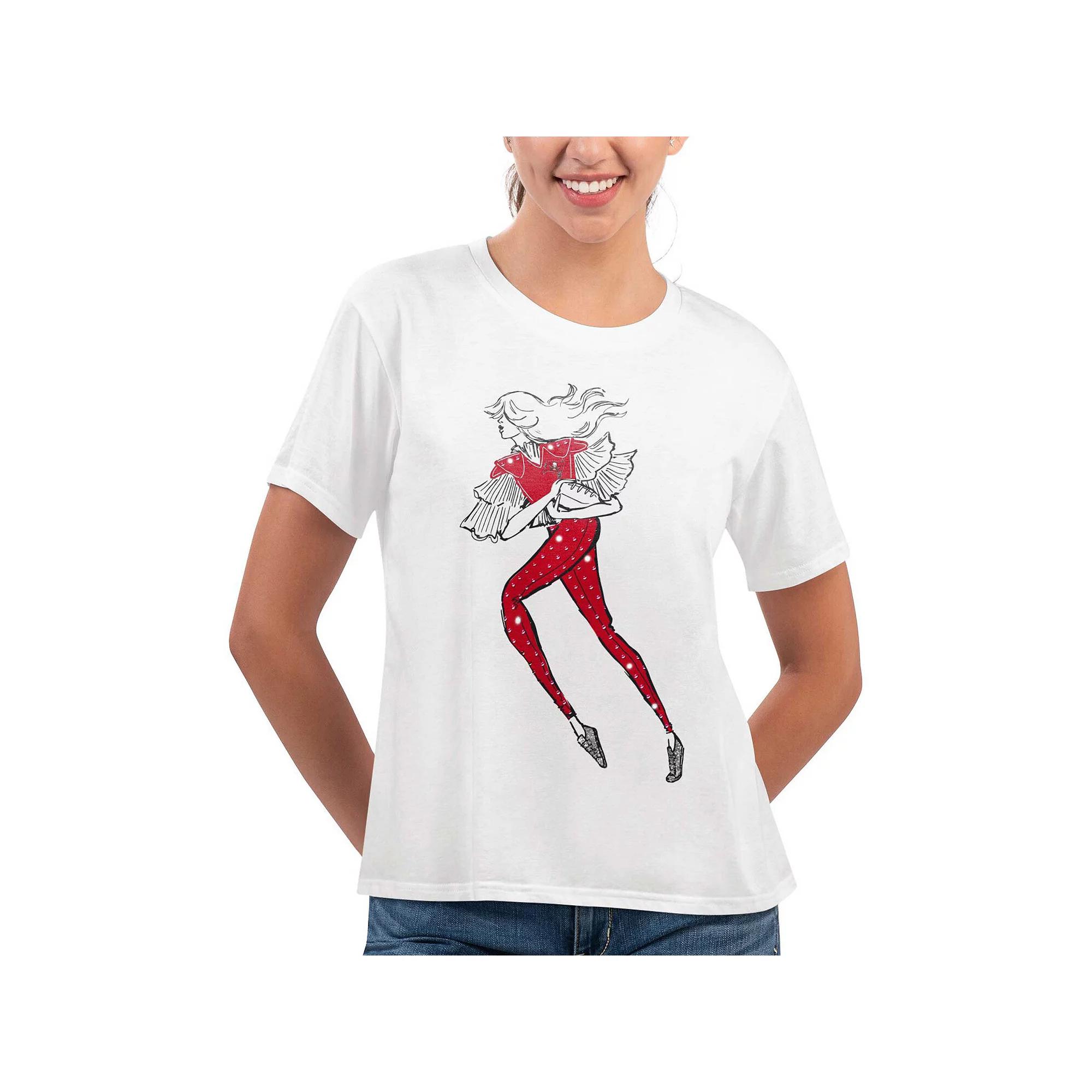 Women's G-III 4Her by Carl Banks White Tampa Bay Buccaneers Play The Ball T-Shirt,  Product Image