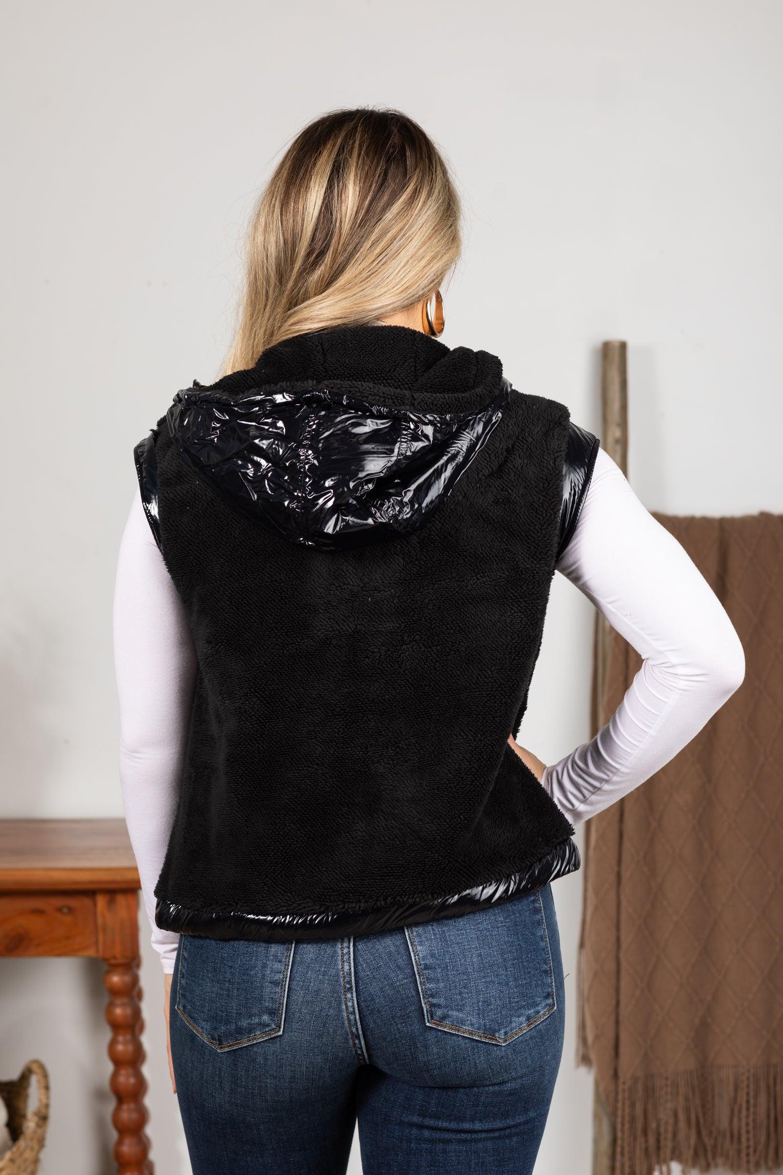 Plush Faux Fur Zip Up Vest Product Image