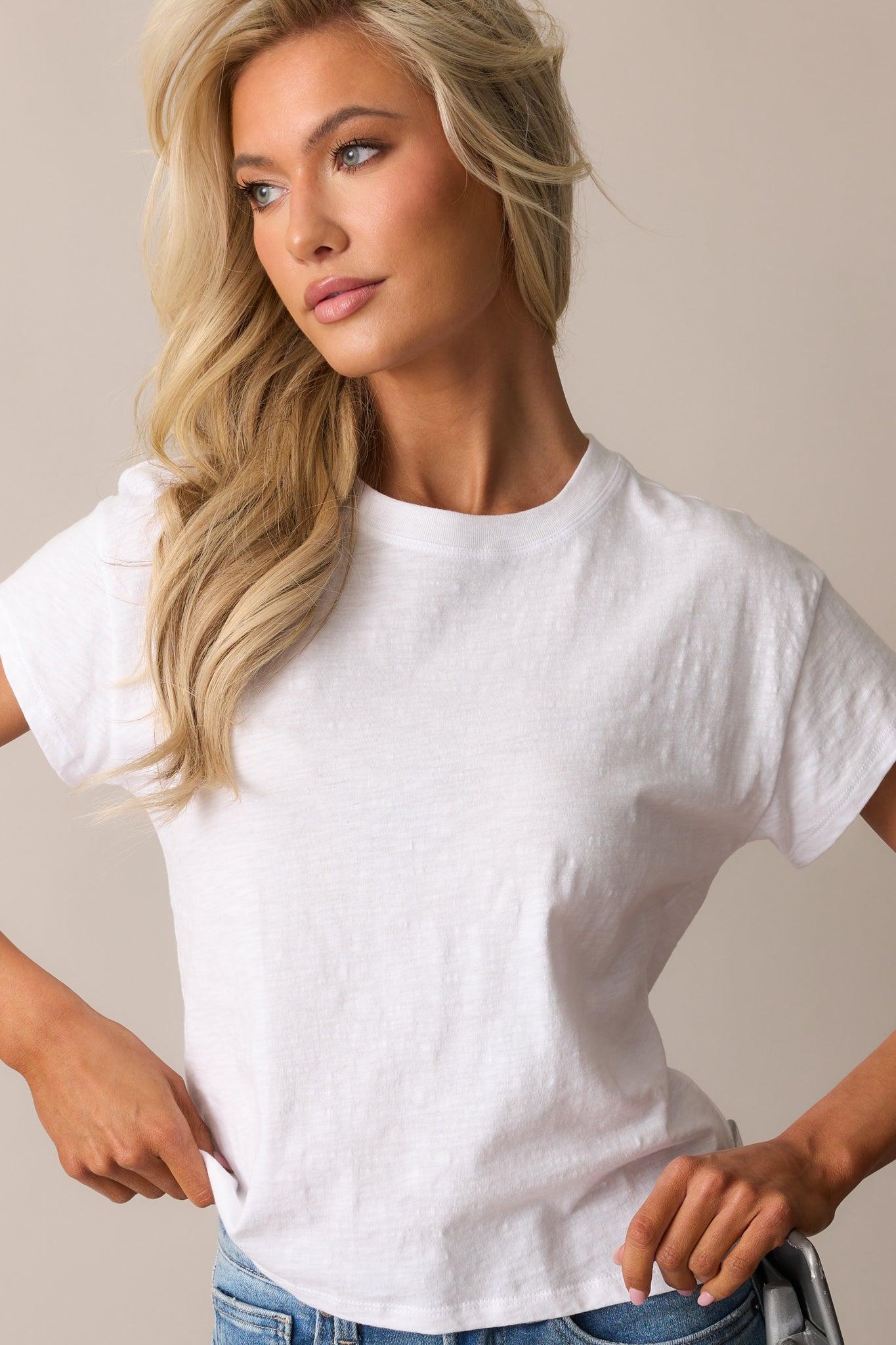 Z Supply Modern White Cotton Slub Tee Product Image