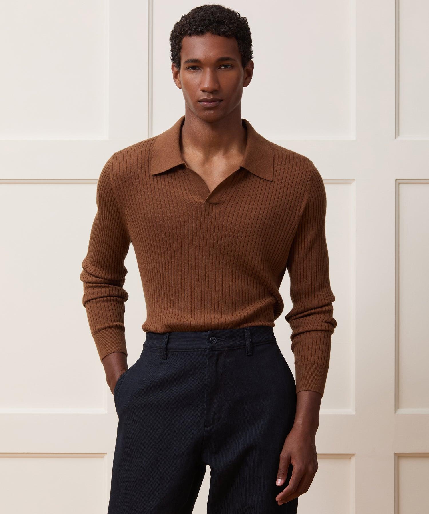 Silk-Cashmere Ribbed Montauk Sweater Polo Product Image