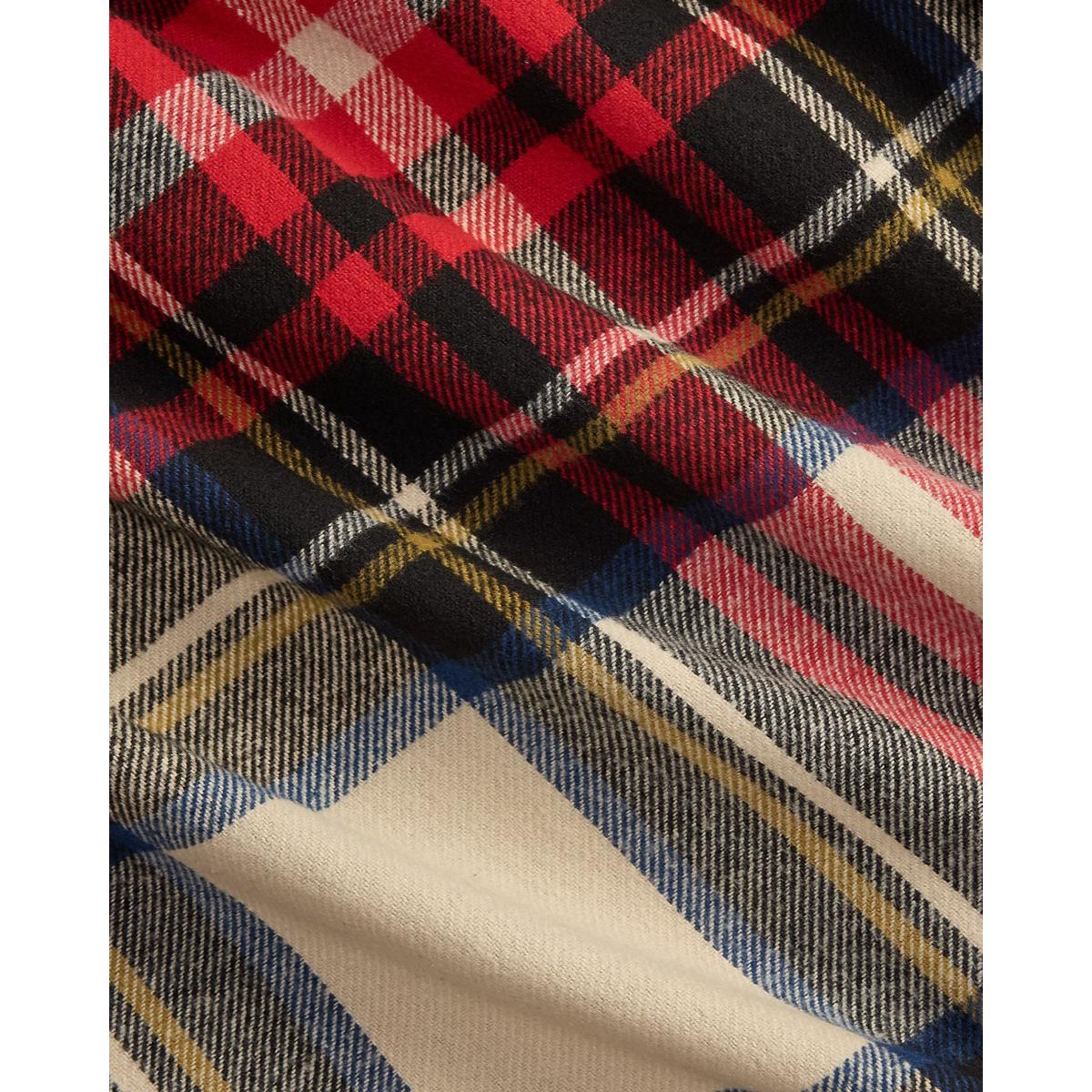 Plaid Flannel Workshirt Cream Red Multi Product Image