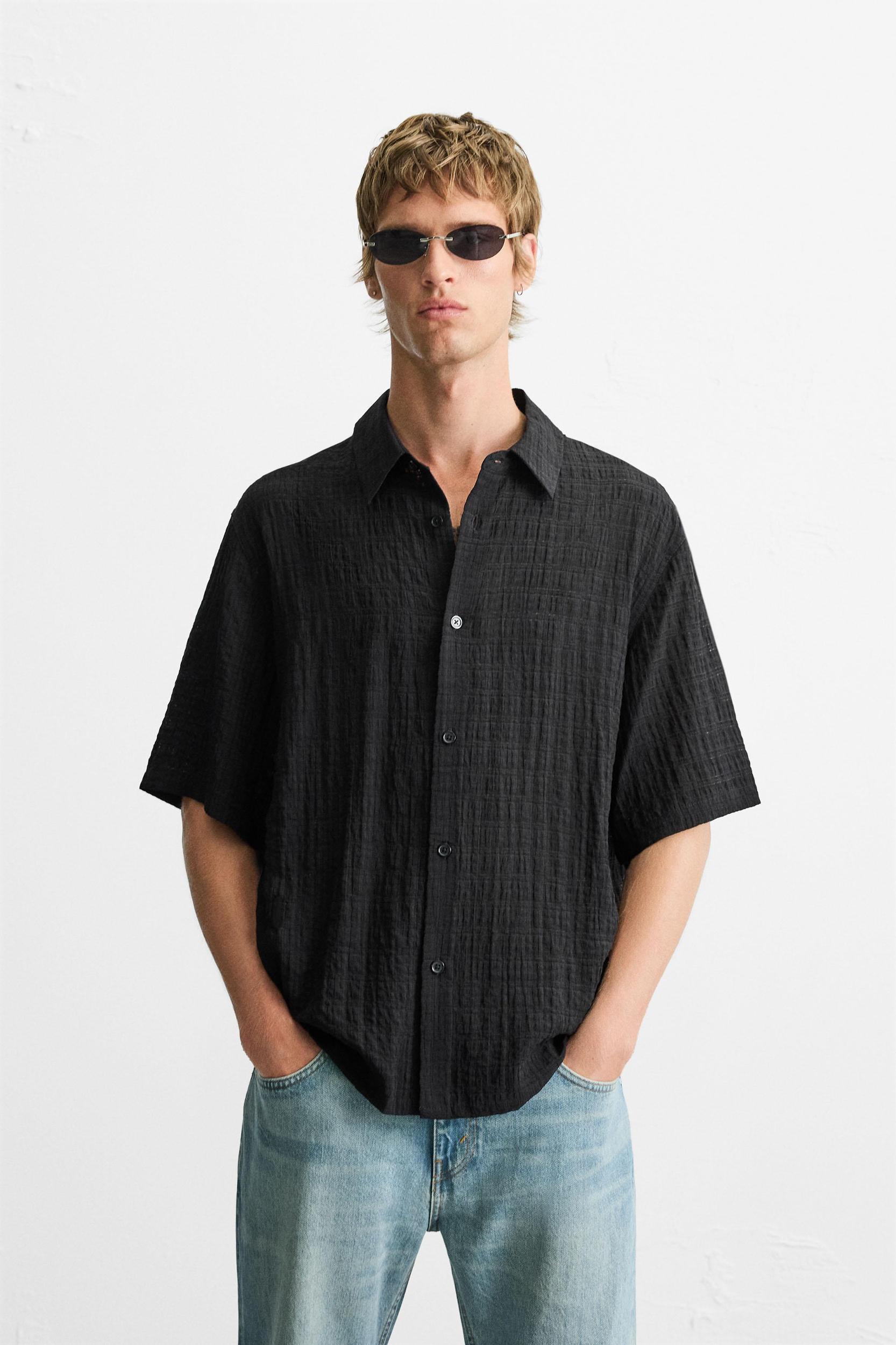 TEXTURED PLAID SHIRT Product Image