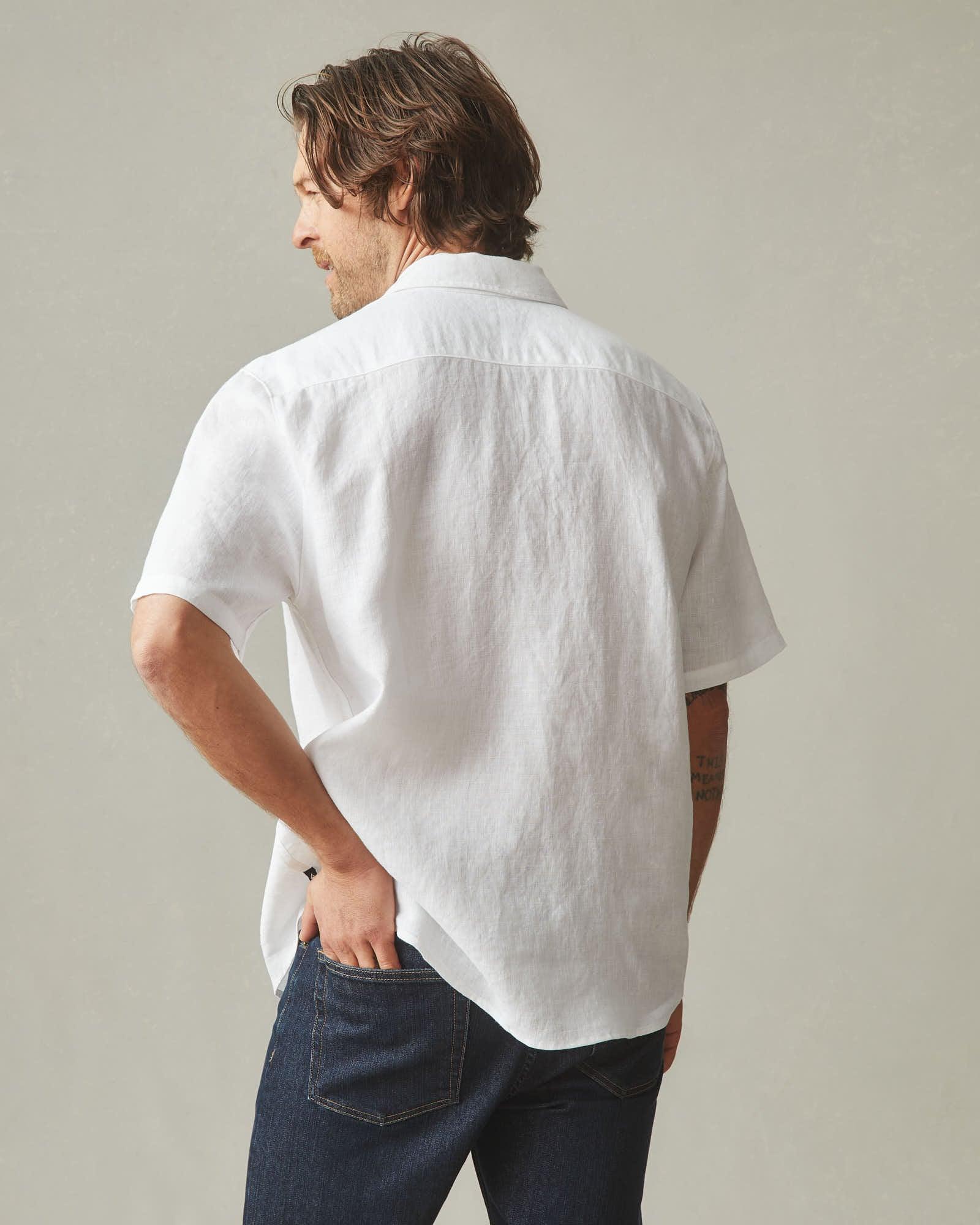 Men's Linen Shirt - White Product Image