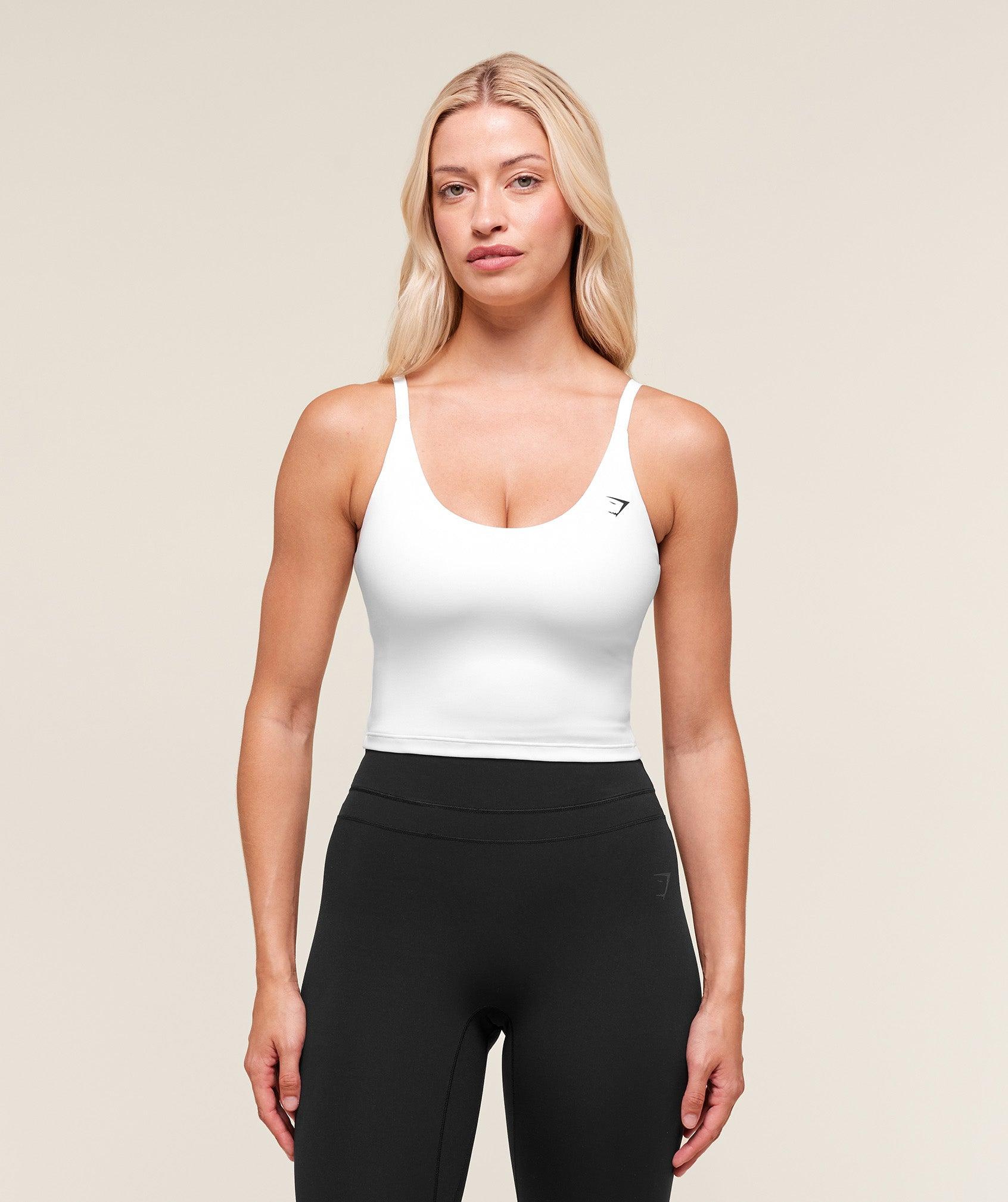Gymshark Training Cami Tank With Shelf - White Female Product Image