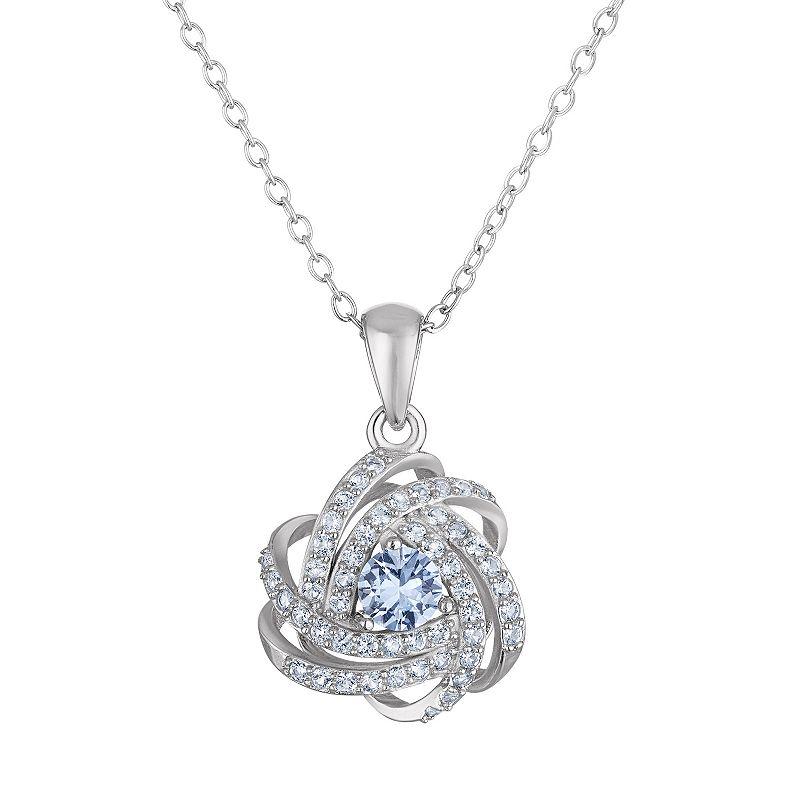 Designs by Gioelli Sterling Silver Gemstone Love Knot Pendant Necklace, Womens, Cr Red Product Image