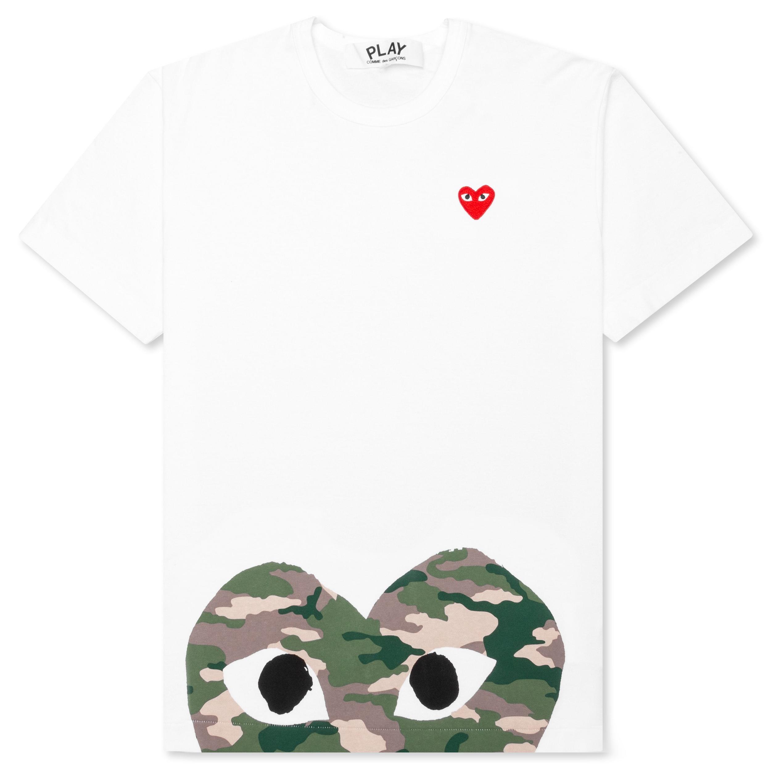 Red Emblem Long Heart T-Shirt - White Male Product Image