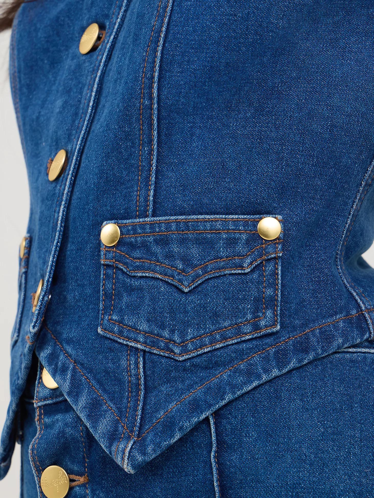 Wrangler® x Yellow Rose by Kendra Scott Denim Vest | Women's JACKETS & OUTERWEAR | Wrangler® Product Image