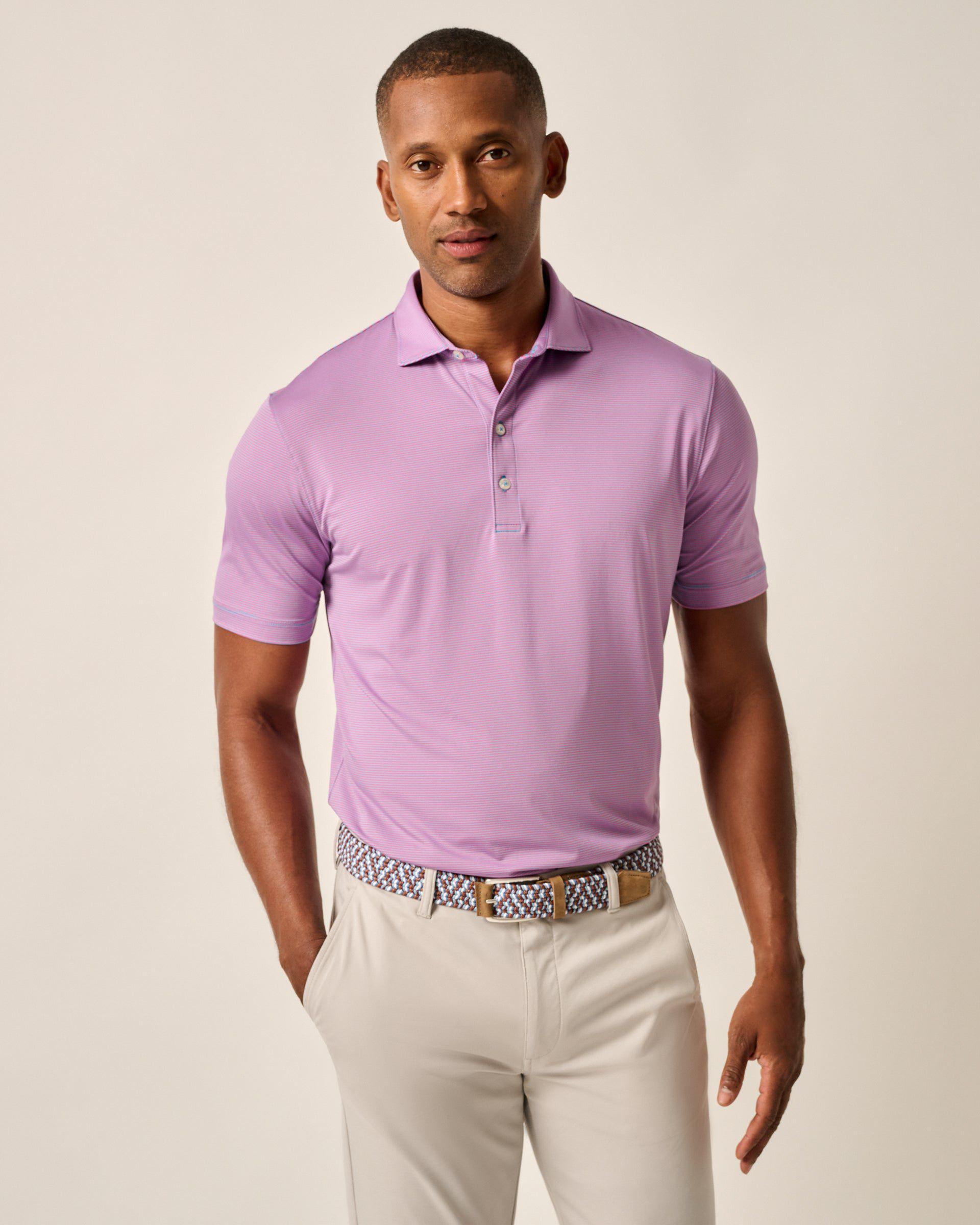 PerryGolf Performance Jersey Polo - Lyndonn Stripe Product Image