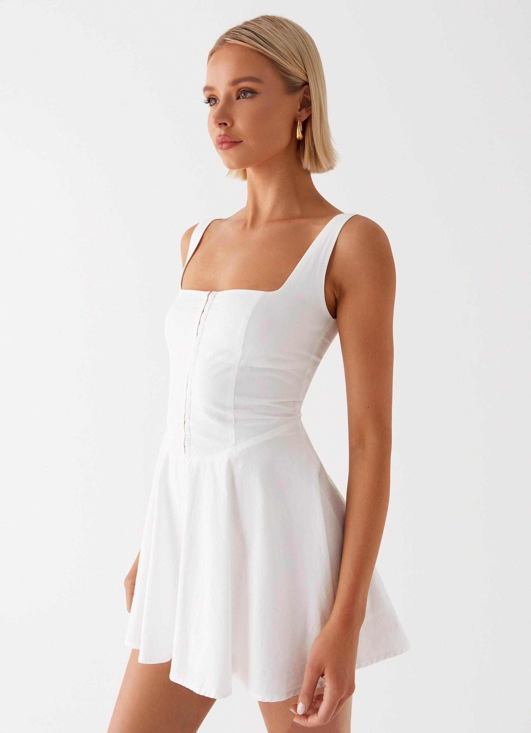 The Isle Mini Dress - White Product Image
