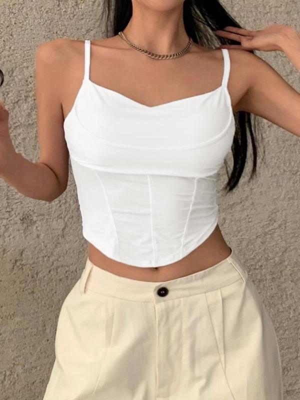 Fish Bone Stretchy Slim Corset Top Product Image