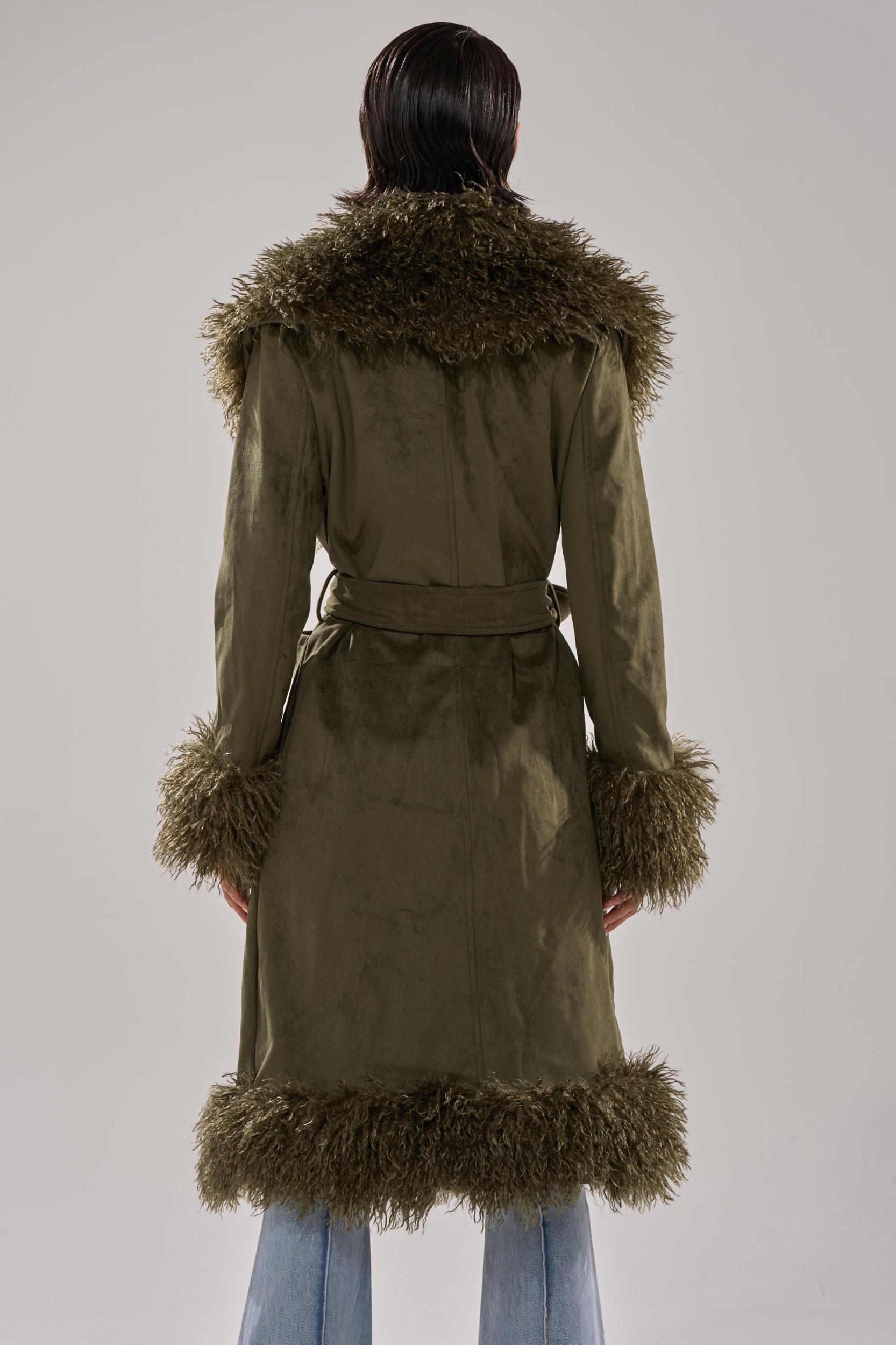 JADE FUR TRIM TRENCH Product Image