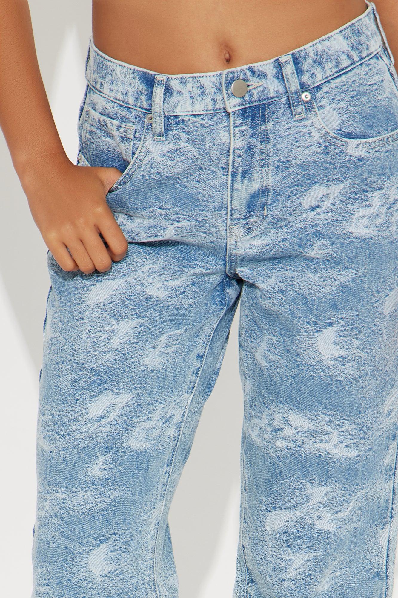 Juliana Jacquard Straight Leg Jeans - Light Wash Female Product Image