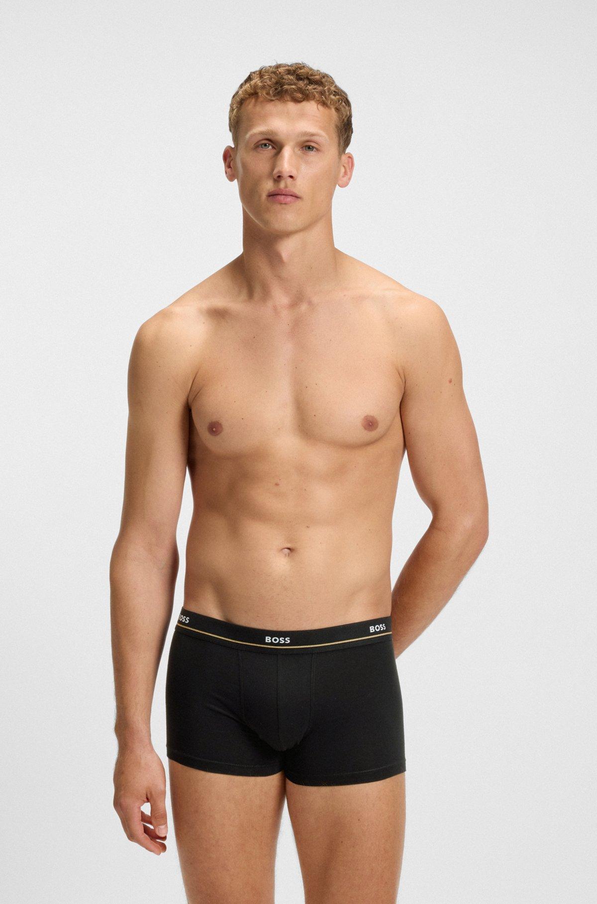 Five-pack of logo-waistband trunks in stretch cotton Product Image