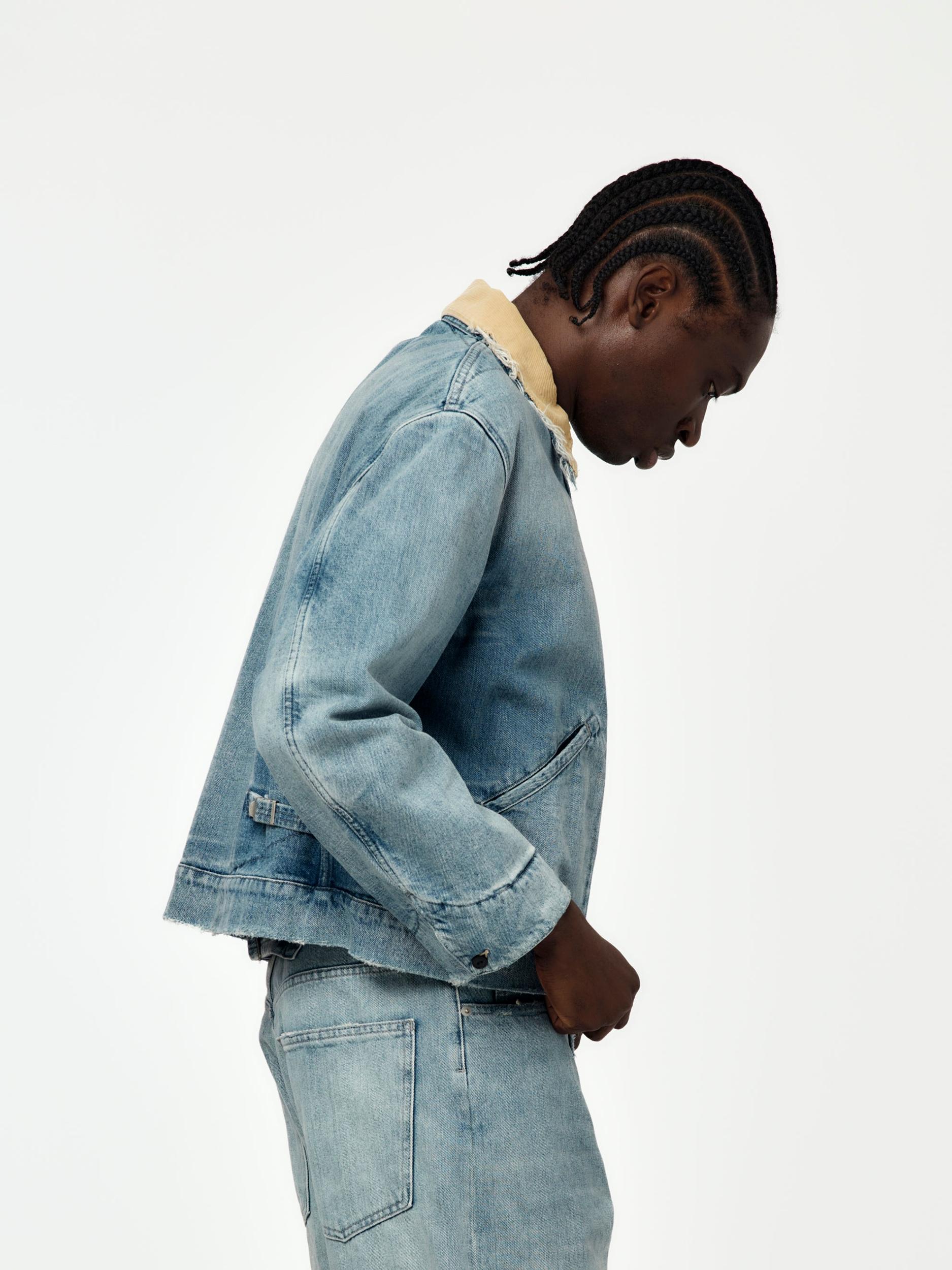 Japanese Denim Sports Jacket (Light Blue) Product Image
