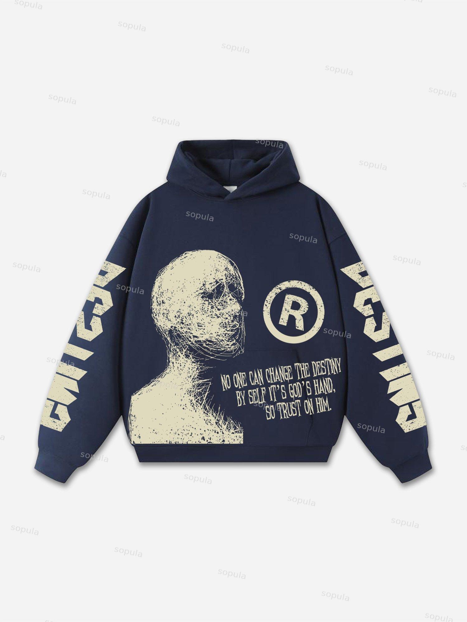 Classic Cross Graphic Oversized Hoodie Product Image