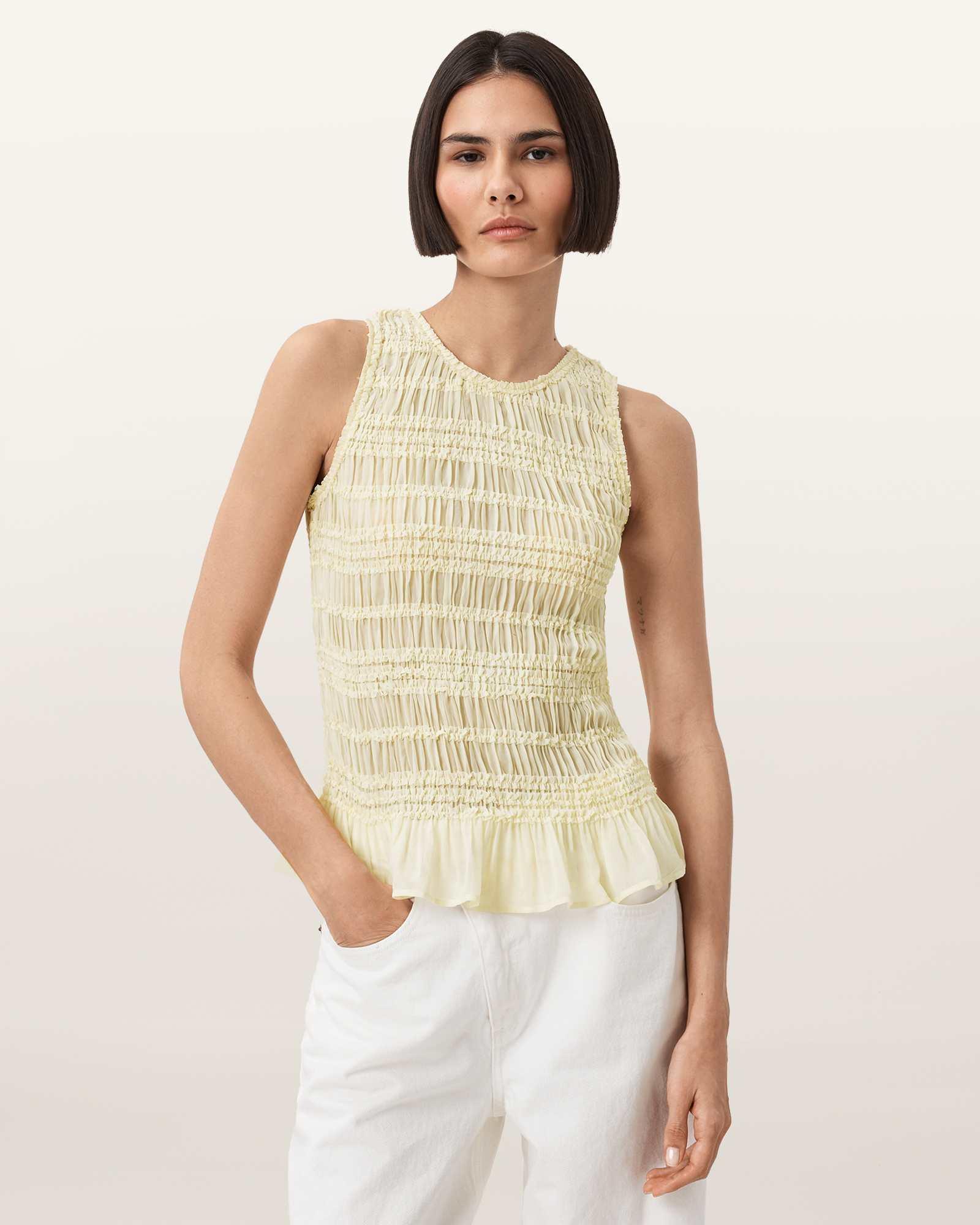 Marion Shirred Sleeveless Top Product Image