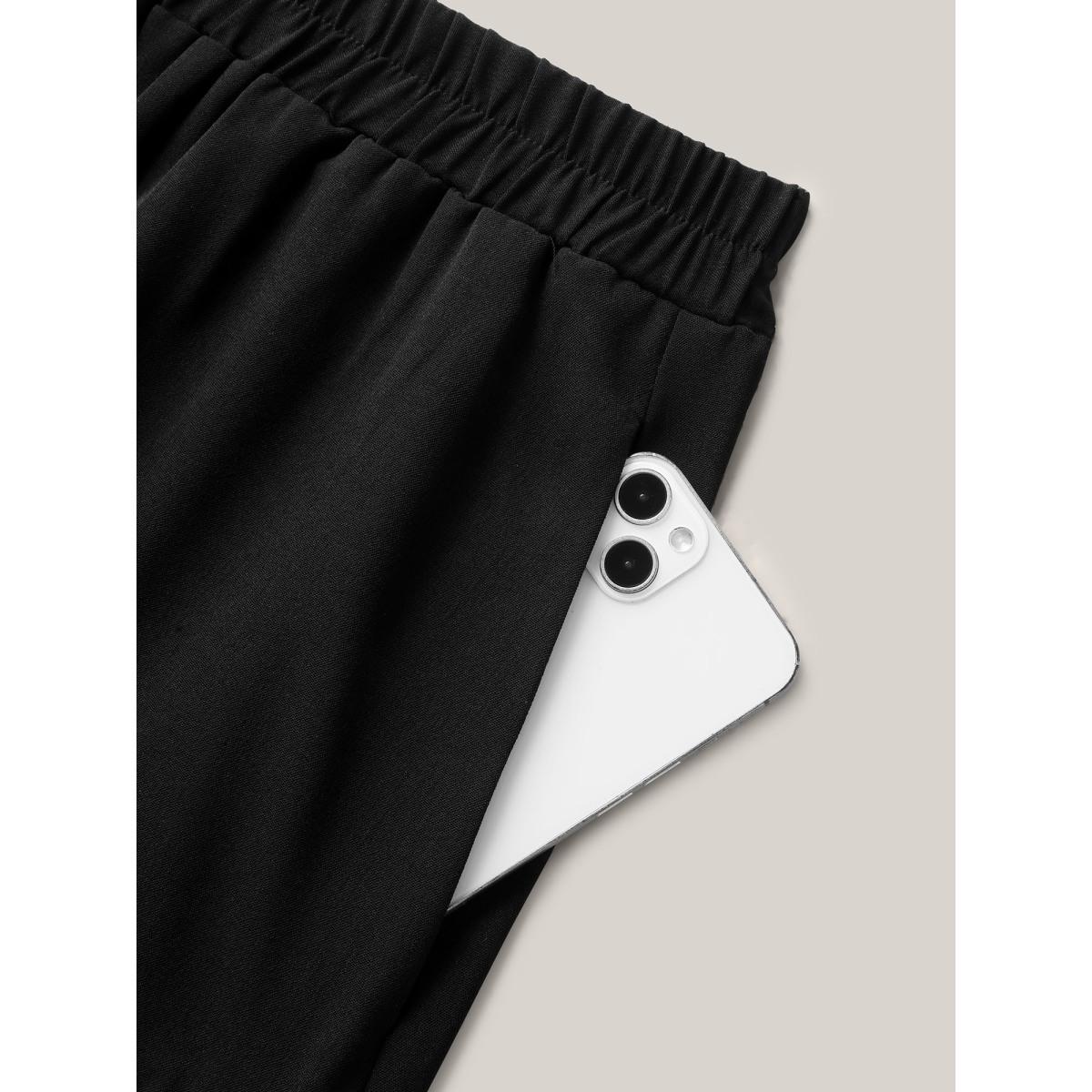 Plus Size Wavy Lace Trim Tiered Maxi Skirt Women Black No stretch Side seam pocket Everyday-Elegant Skirts BloomChic 14-16/1X Product Image