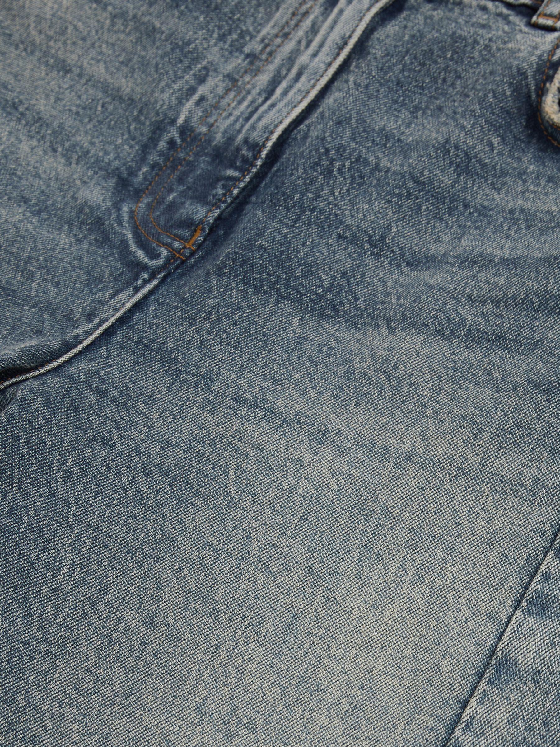 Barrel-Leg Seam Jeans in Mid Blue Product Image