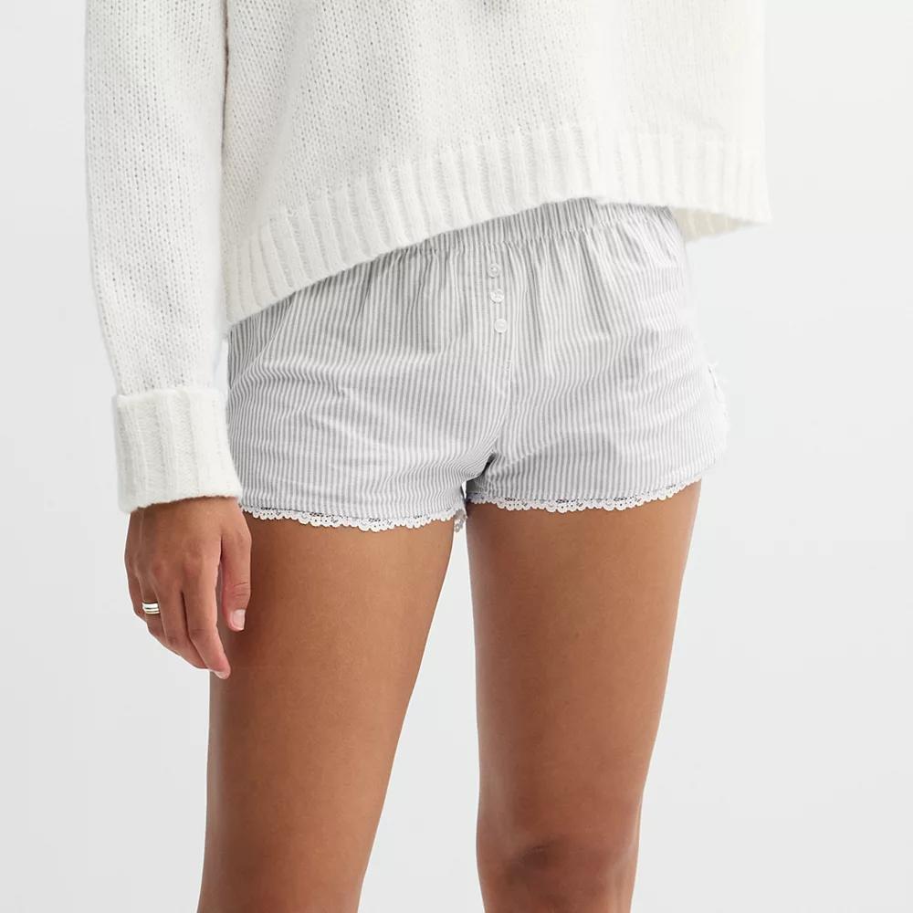 Juniors Threads of Luxx Button Boxer Shorts, Womens Product Image