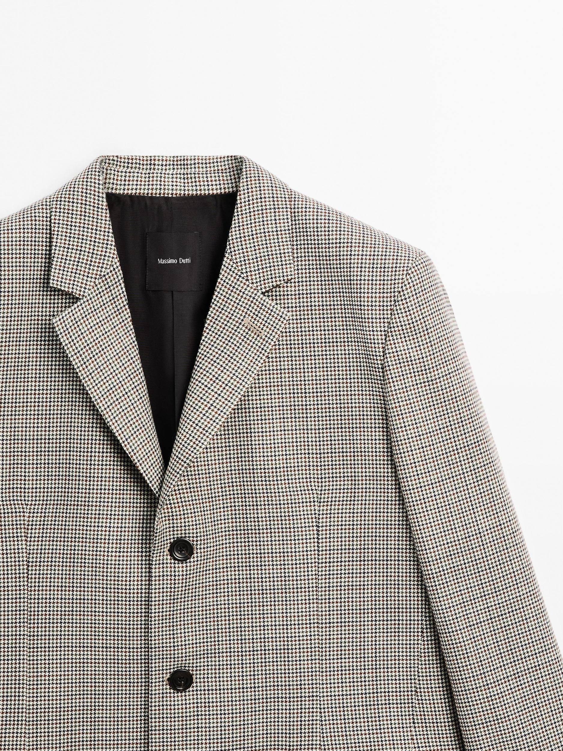 100% wool houndstooth blazer Product Image