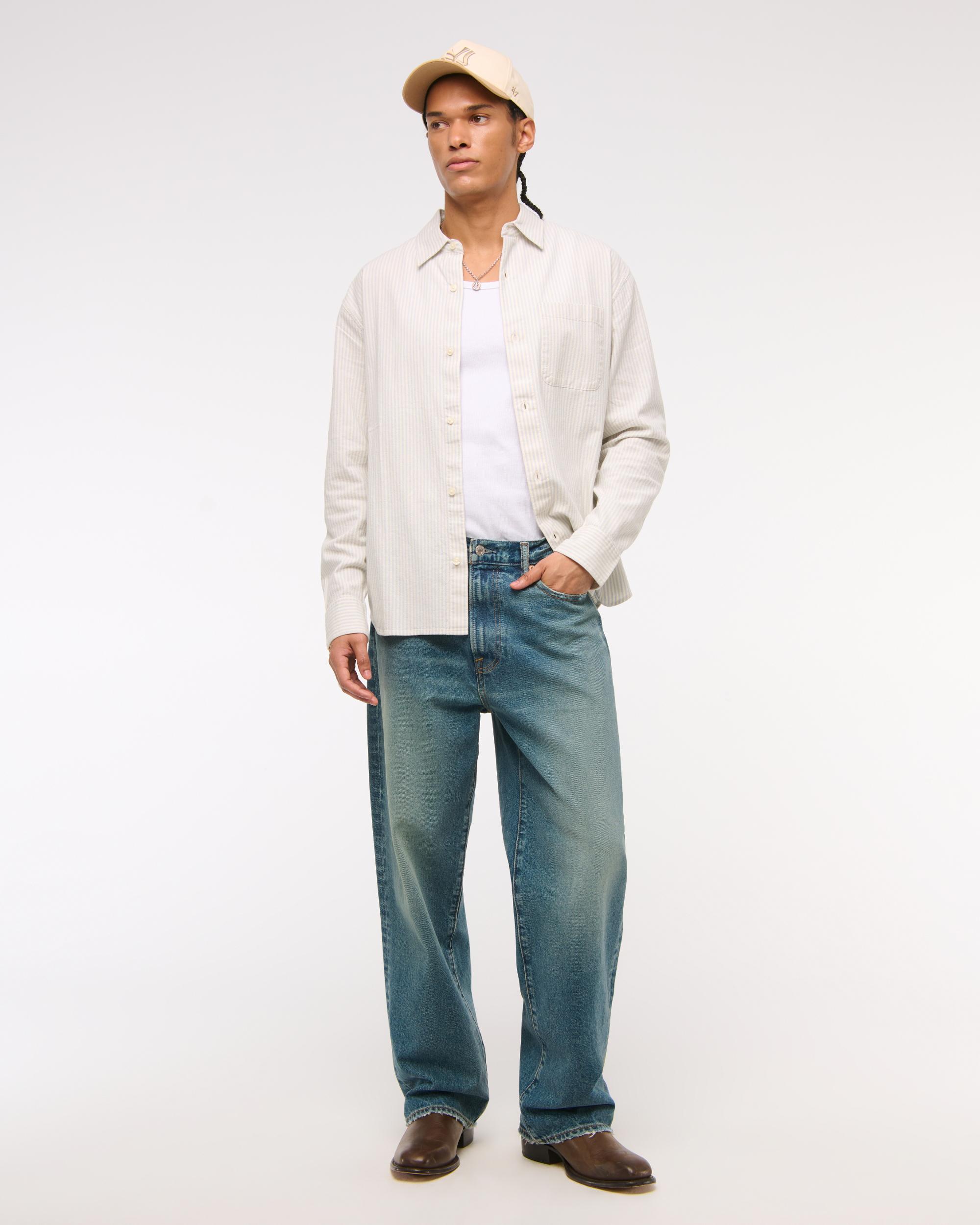 Summer Linen-Blend Button-Up Shirt Product Image