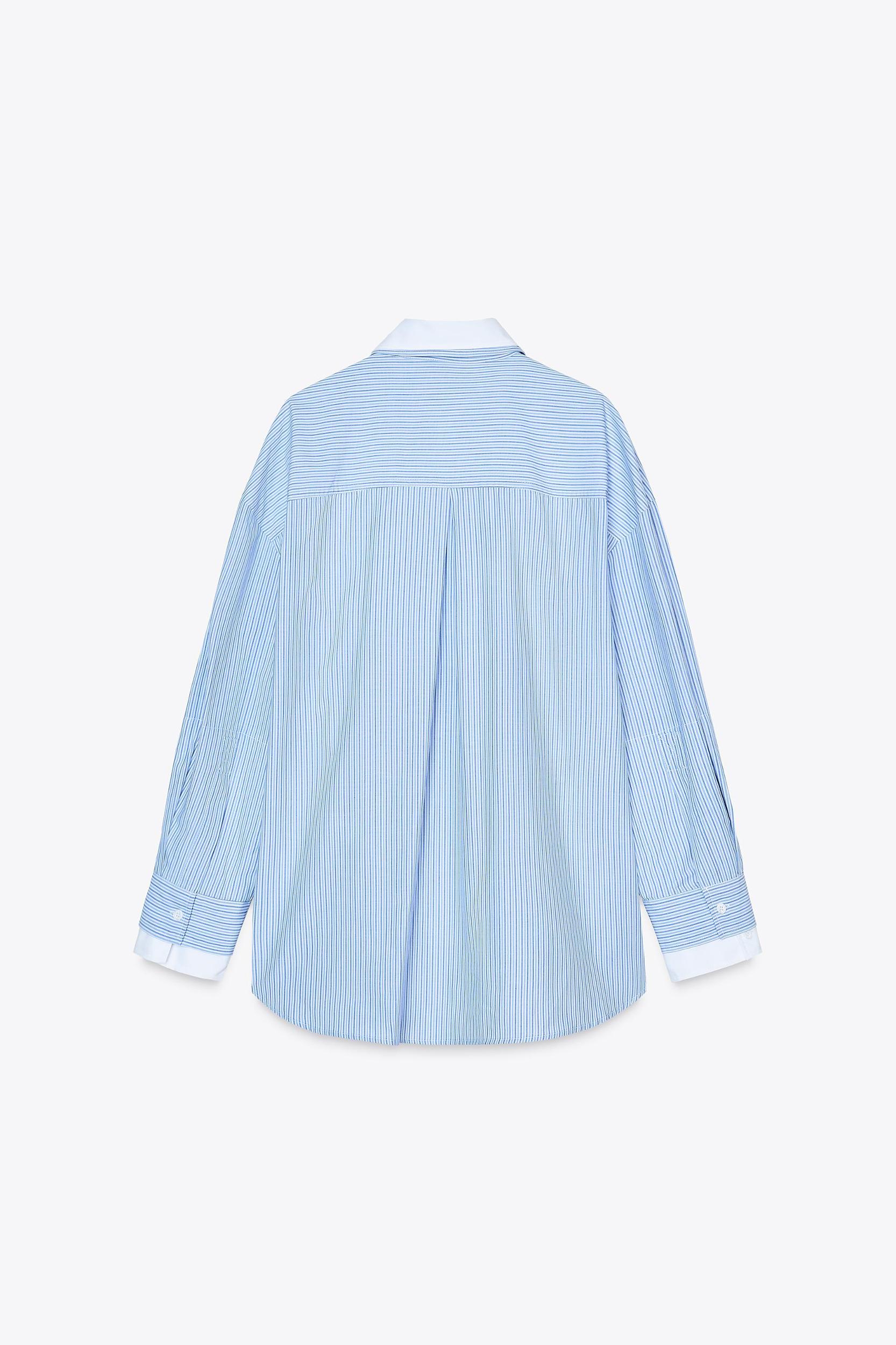 COMBINATION STRIPED POPLIN SHIRT Product Image