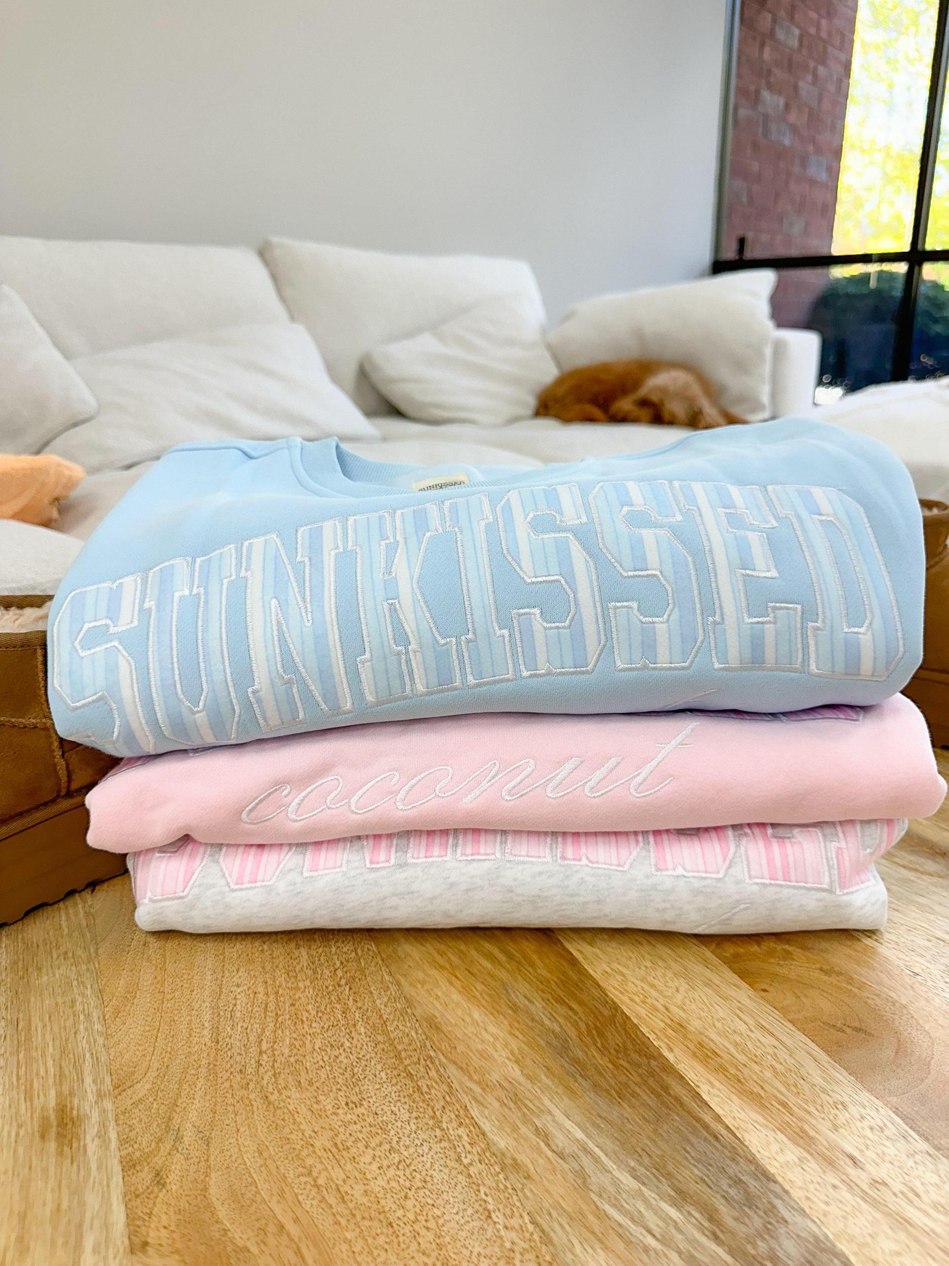 Icy Blue Sunkissed In Vogue Striped Sweatshirt Product Image