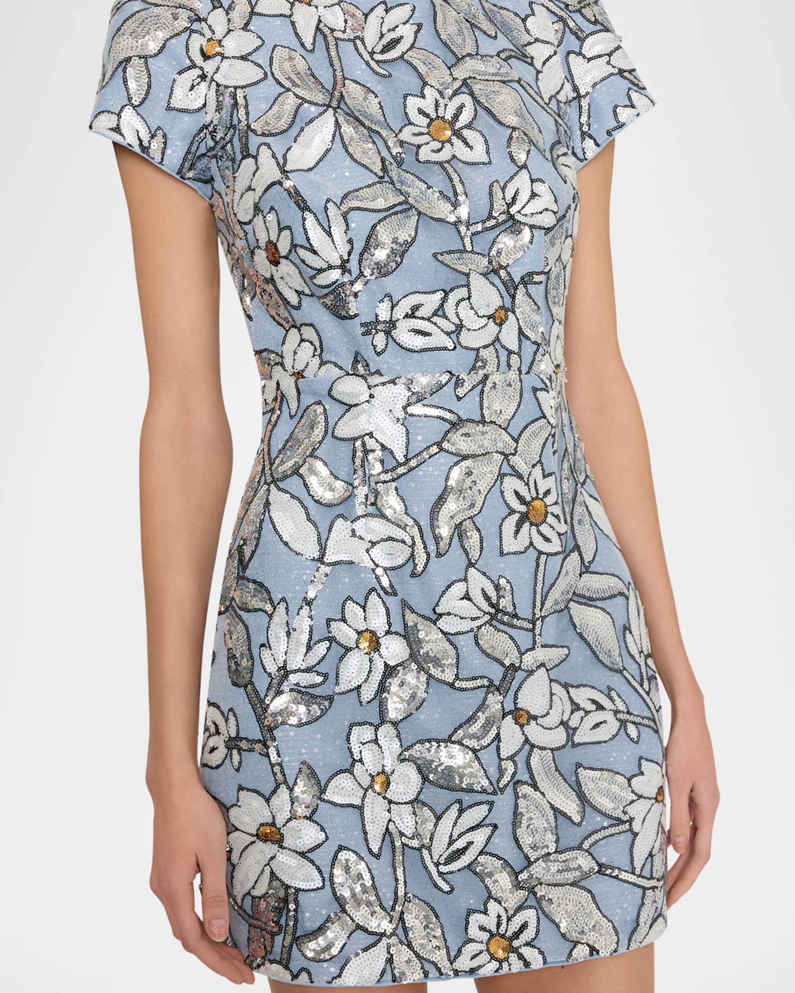 Rowen Floral Sequined Mini Dress Product Image