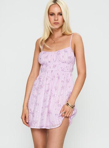 Wysteria Mini Dress Purple / Multi Product Image