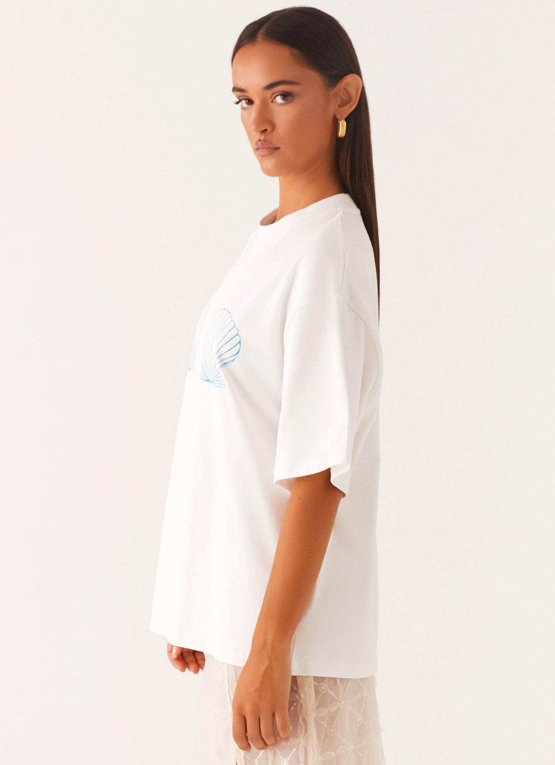 Born To Have Fun Oversized Graphic Tee - Blue Shell Product Image