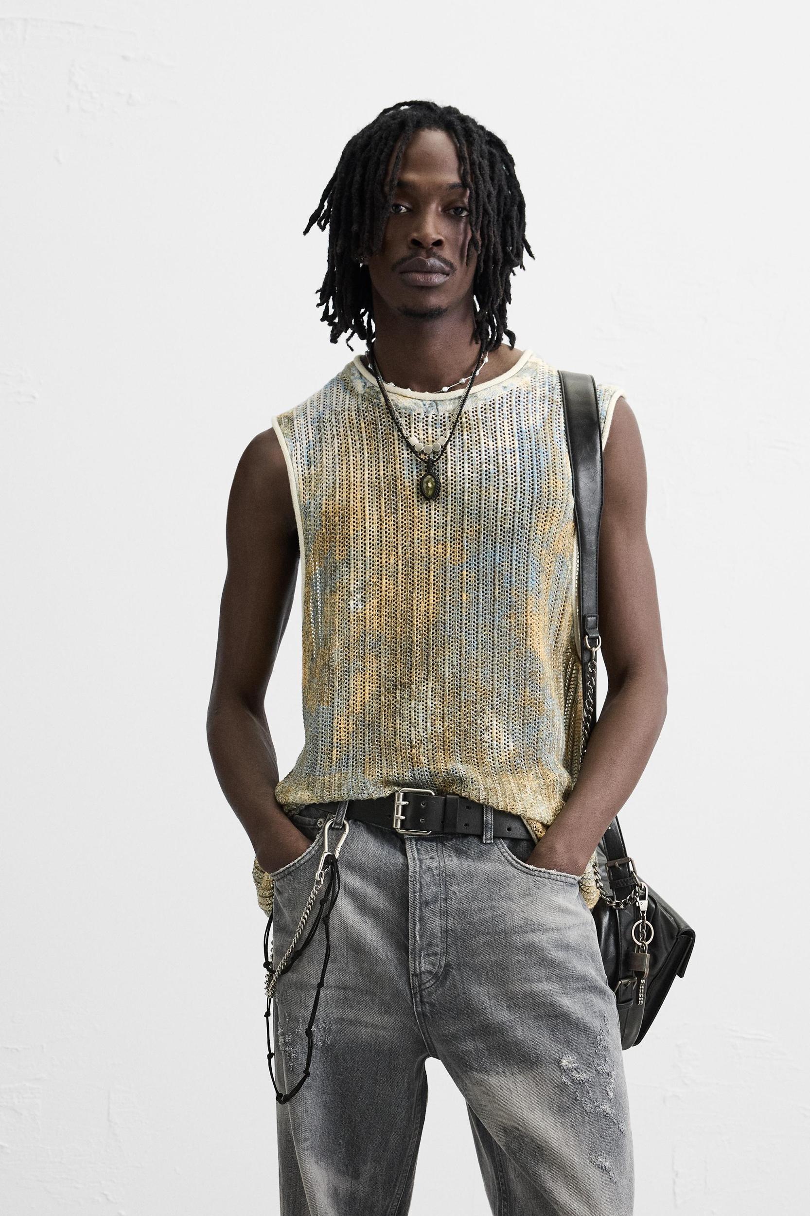 ABSTRACT PRINT KNIT TANK TOP Product Image