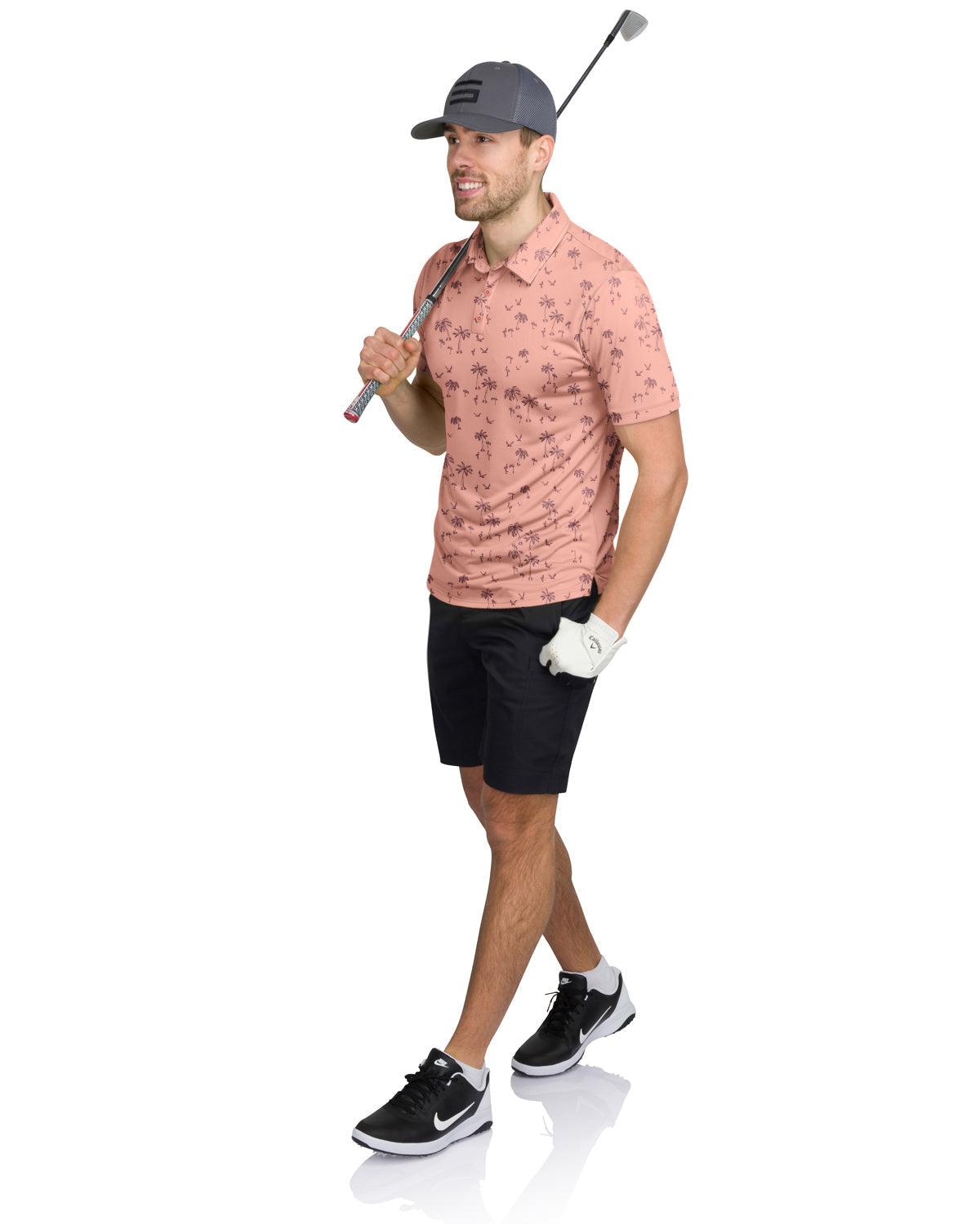 Three Sixty Six Men’s Print Golf Polos Male Product Image