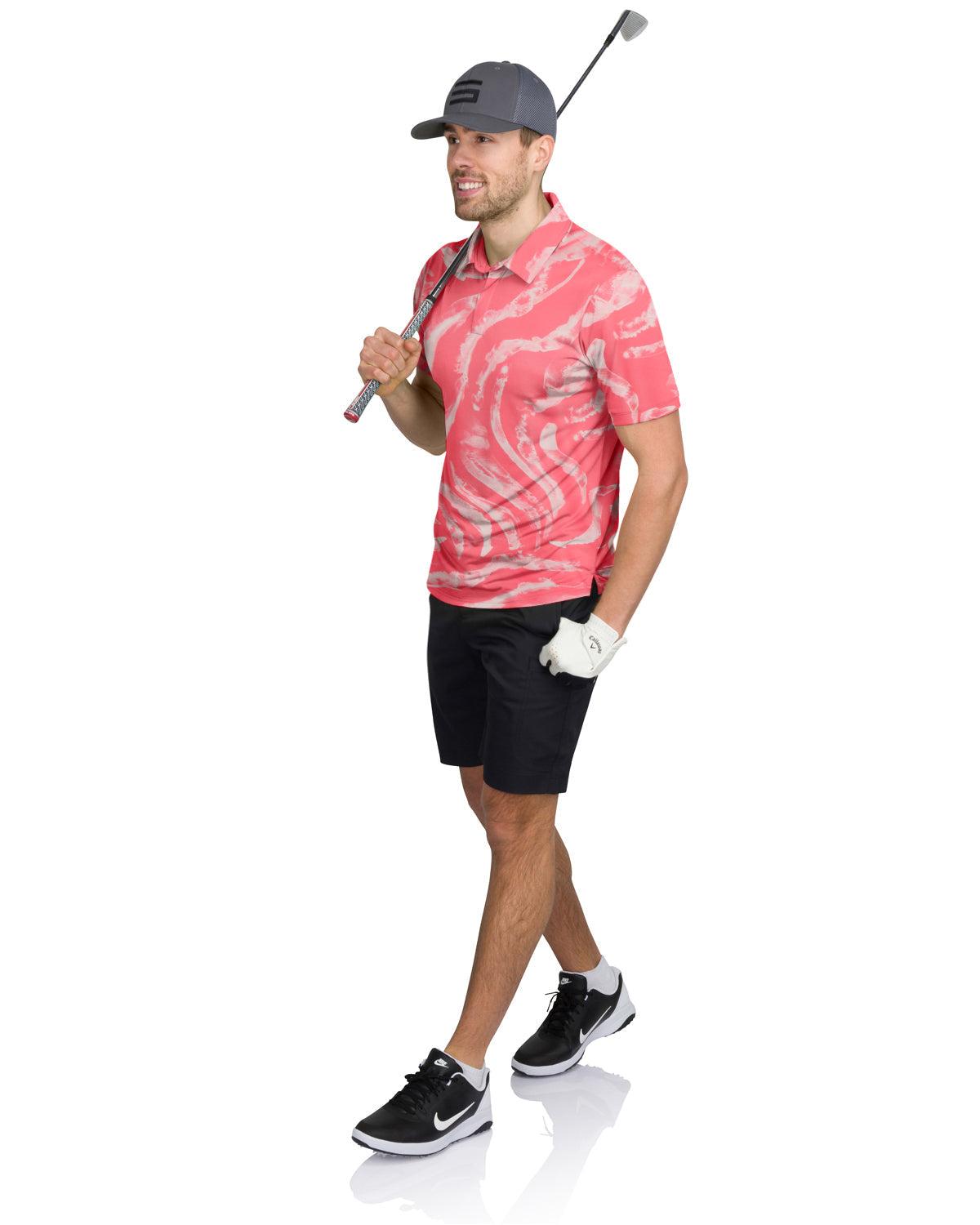 Three Sixty Six Men’s Print Golf Polos Male Product Image