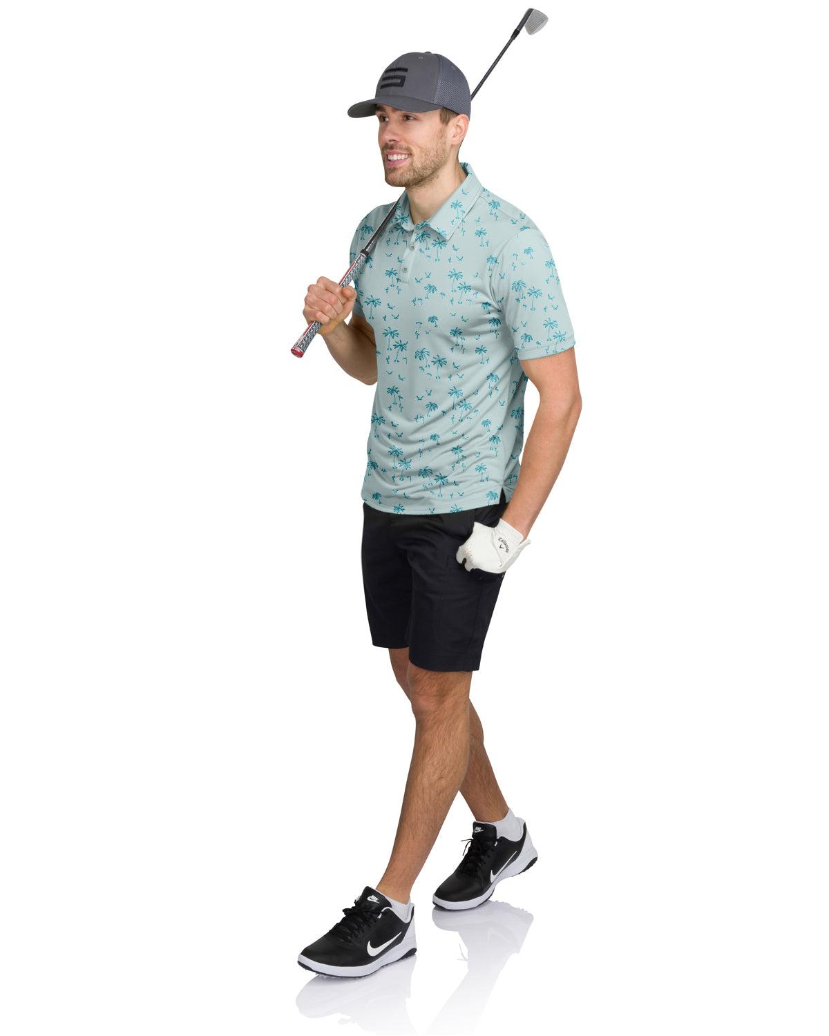 Three Sixty Six Men’s Print Golf Polos Male Product Image