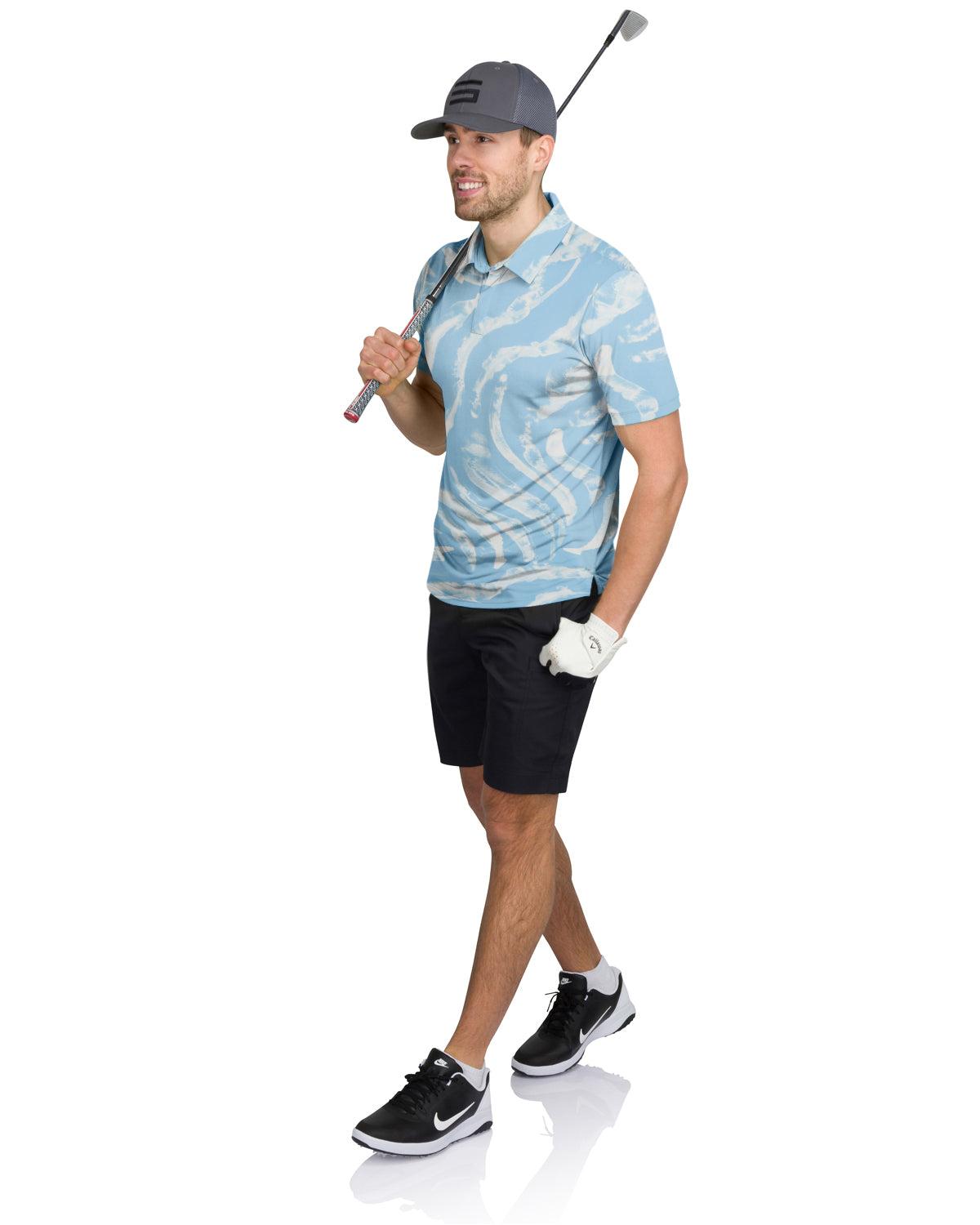 Three Sixty Six Men’s Print Golf Polos Male Product Image