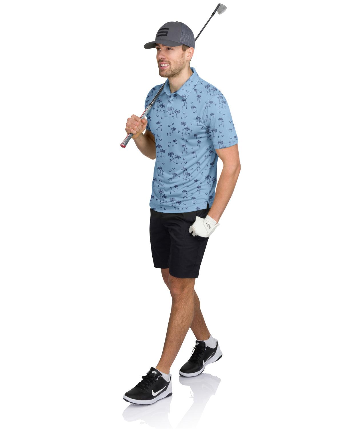 Three Sixty Six Men’s Print Golf Polos Male Product Image