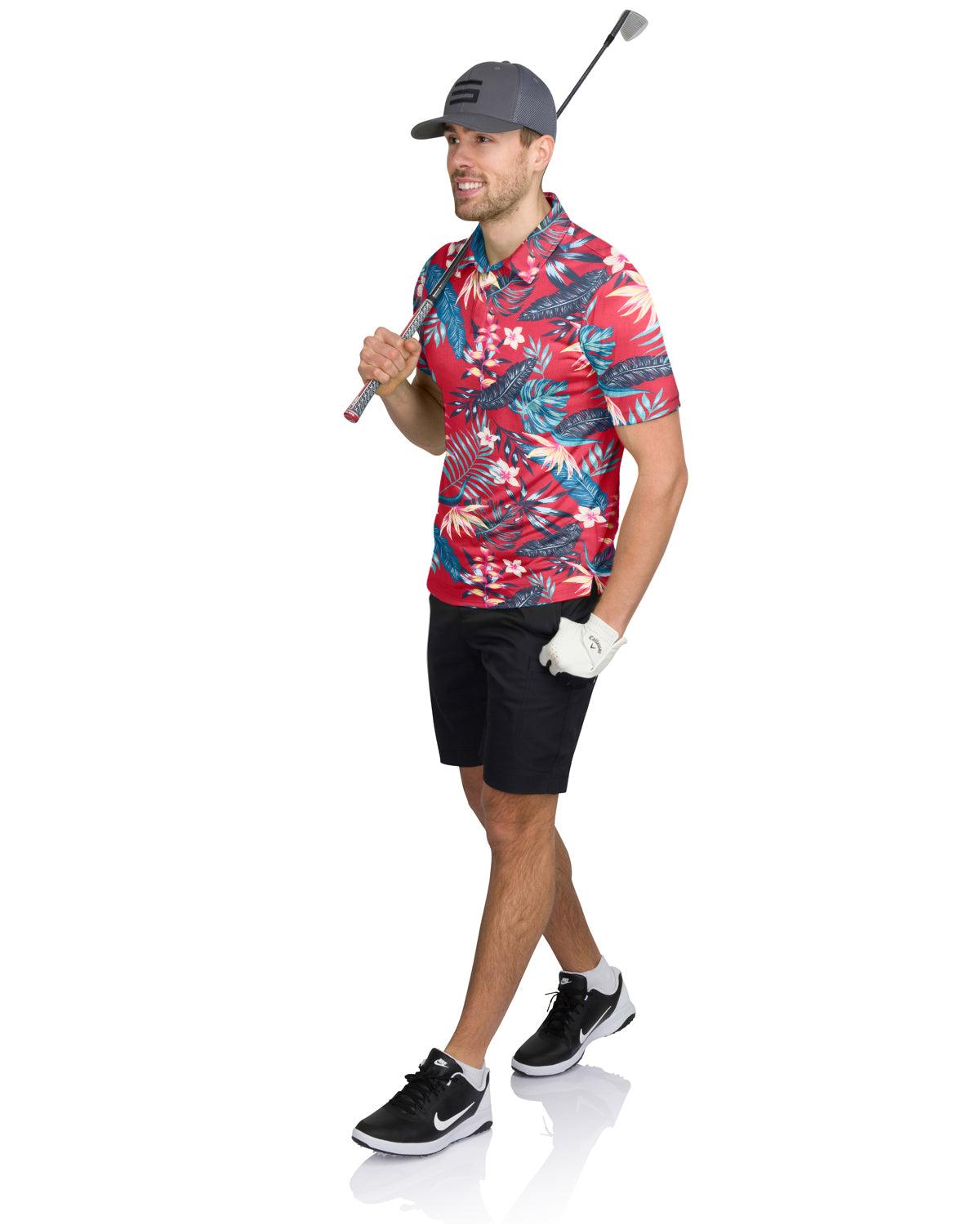Three Sixty Six Men’s Print Golf Polos Male Product Image