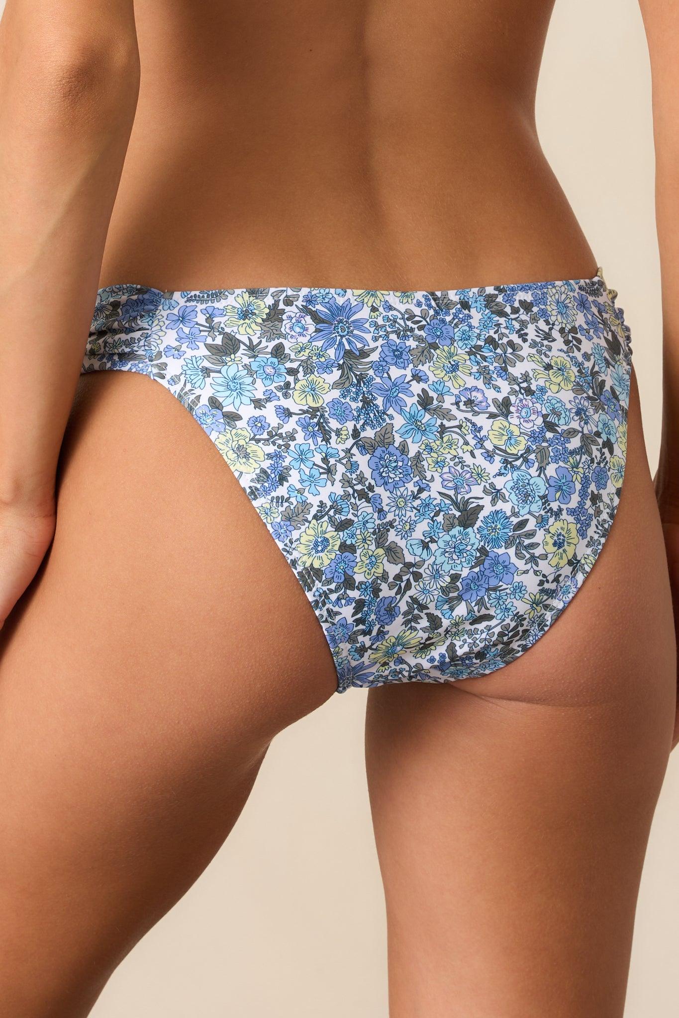 Sunset Silhouette Blue Floral Bikini Bottoms Product Image