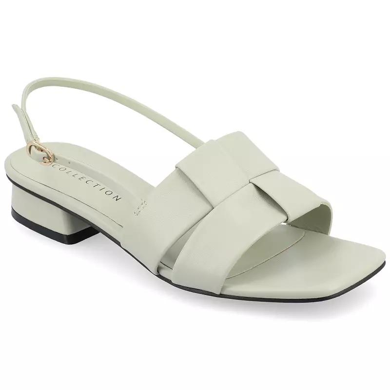 Journee Tabatha Women's Low Covered Block Heel Sandals,  Product Image