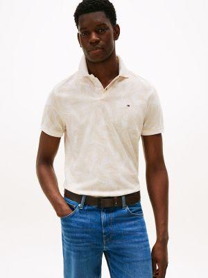 Regular Fit Allover Leaf Print Polo Product Image