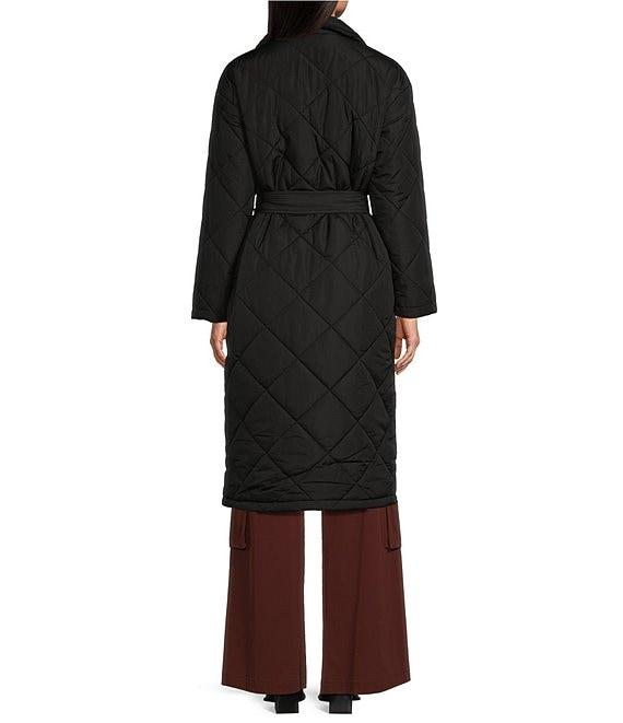 GB Long Quilted Nylon Wrap Puffer Coat Product Image