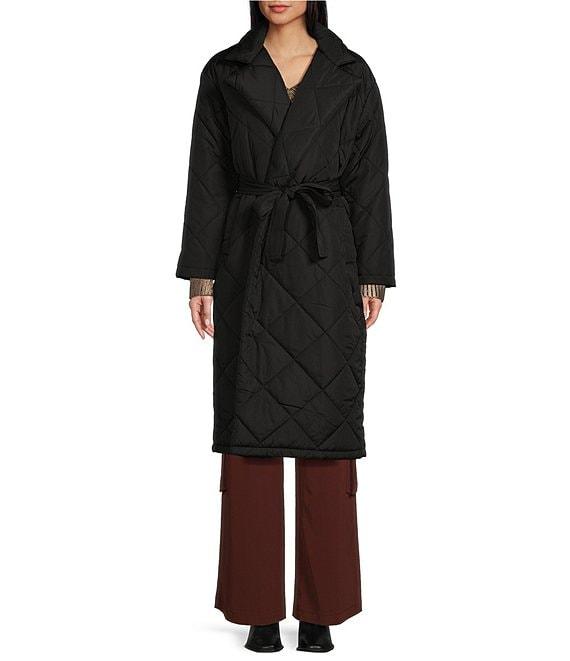 GB Long Quilted Nylon Wrap Puffer Coat Product Image