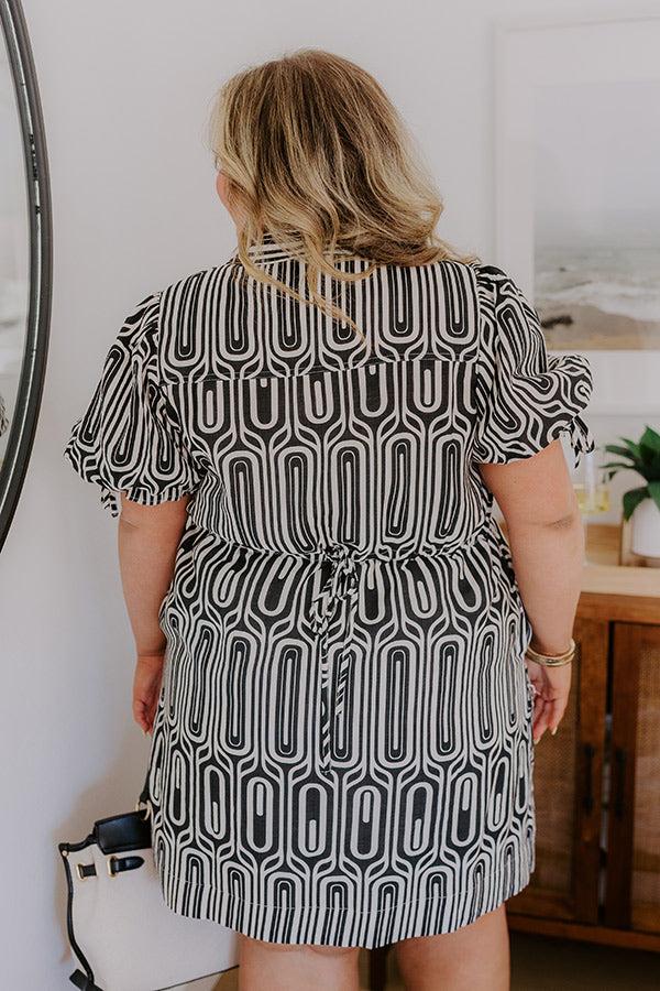 Art Deco Chic Mini Dress in Black Curves Product Image