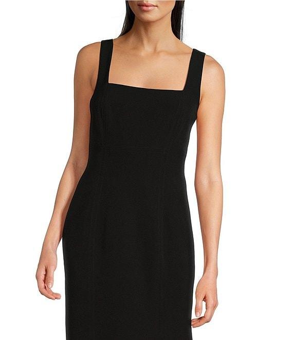 Betsy & Adam Knit Square Neck Sleeveless Mermaid Gown Product Image