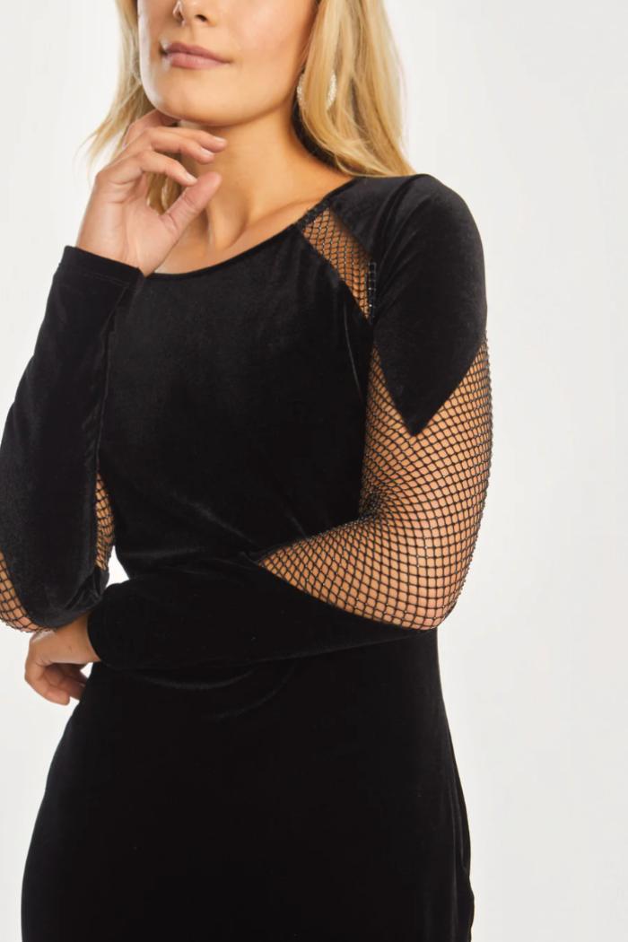 Jana Black Mesh Paneled Dress Product Image