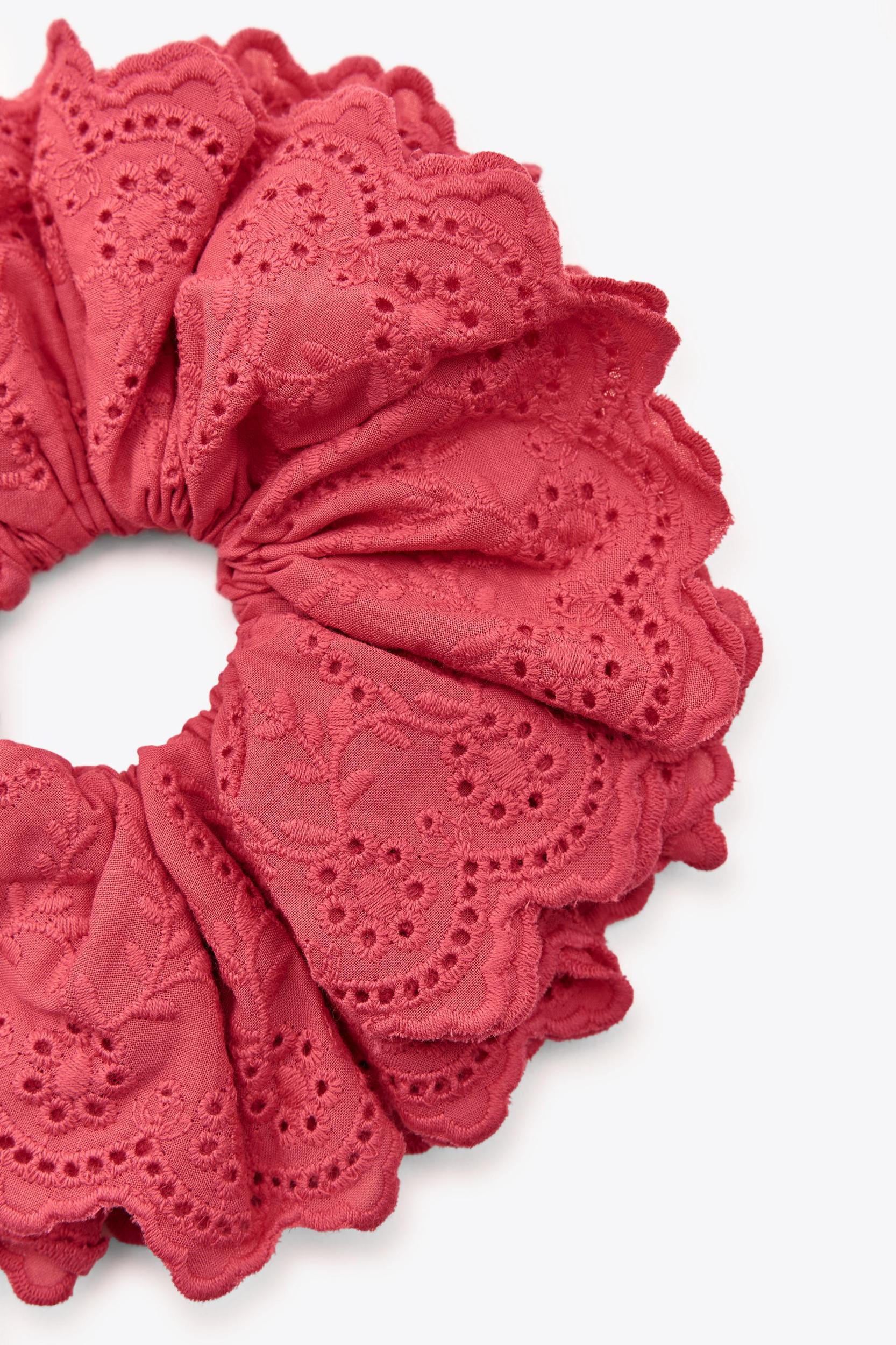 EMBROIDERED COTTON MAXI SCRUNCHIE Product Image