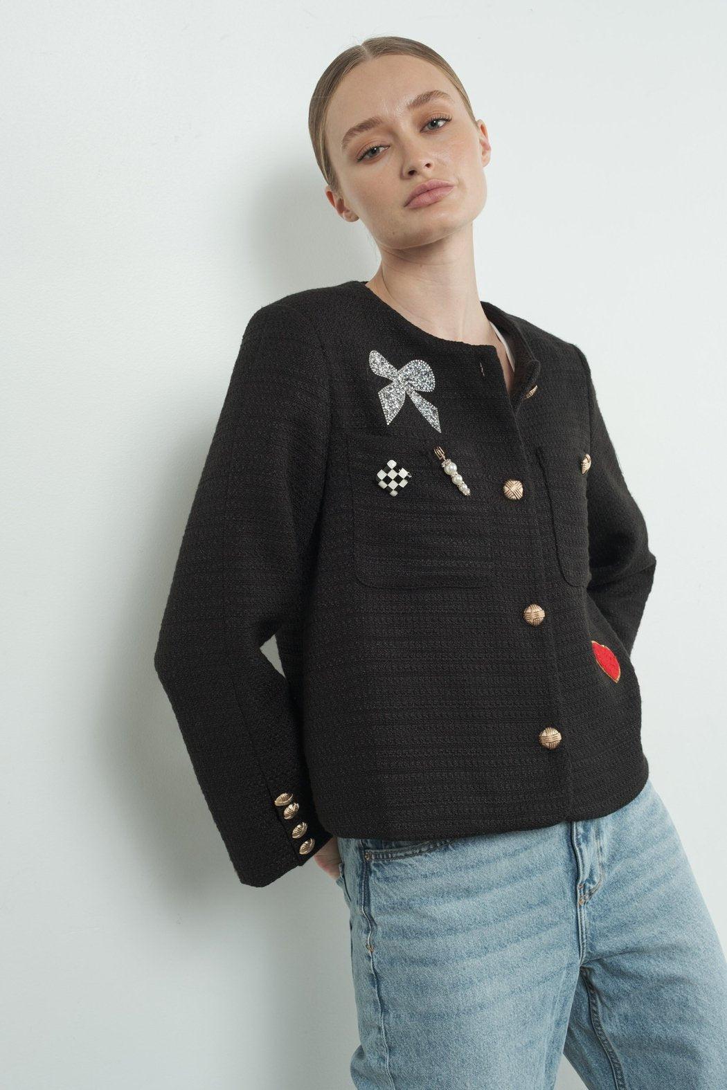 Pin and Heart Patch Jacket Product Image