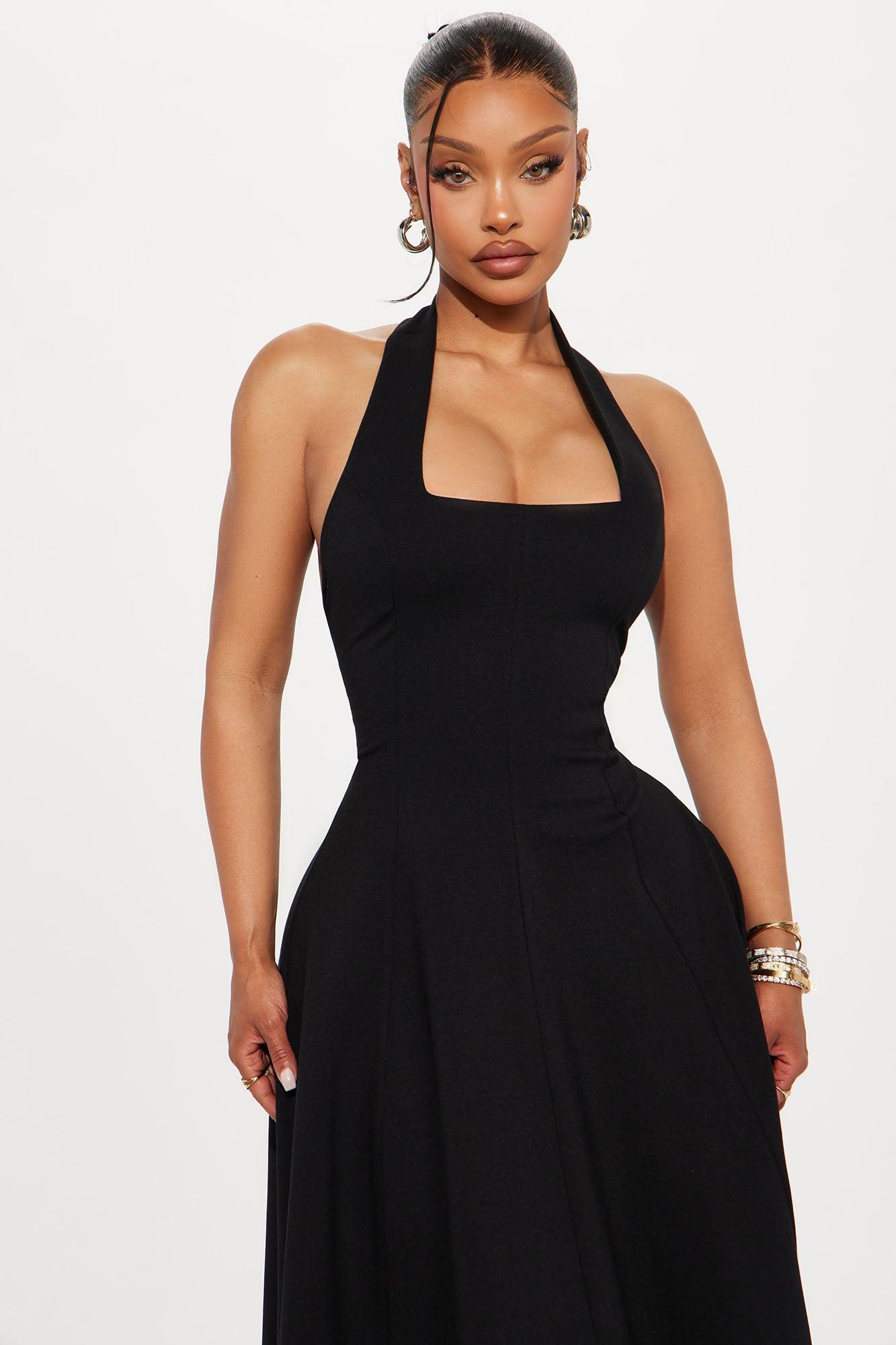 Mabel Ponte Midi Dress - Black Product Image