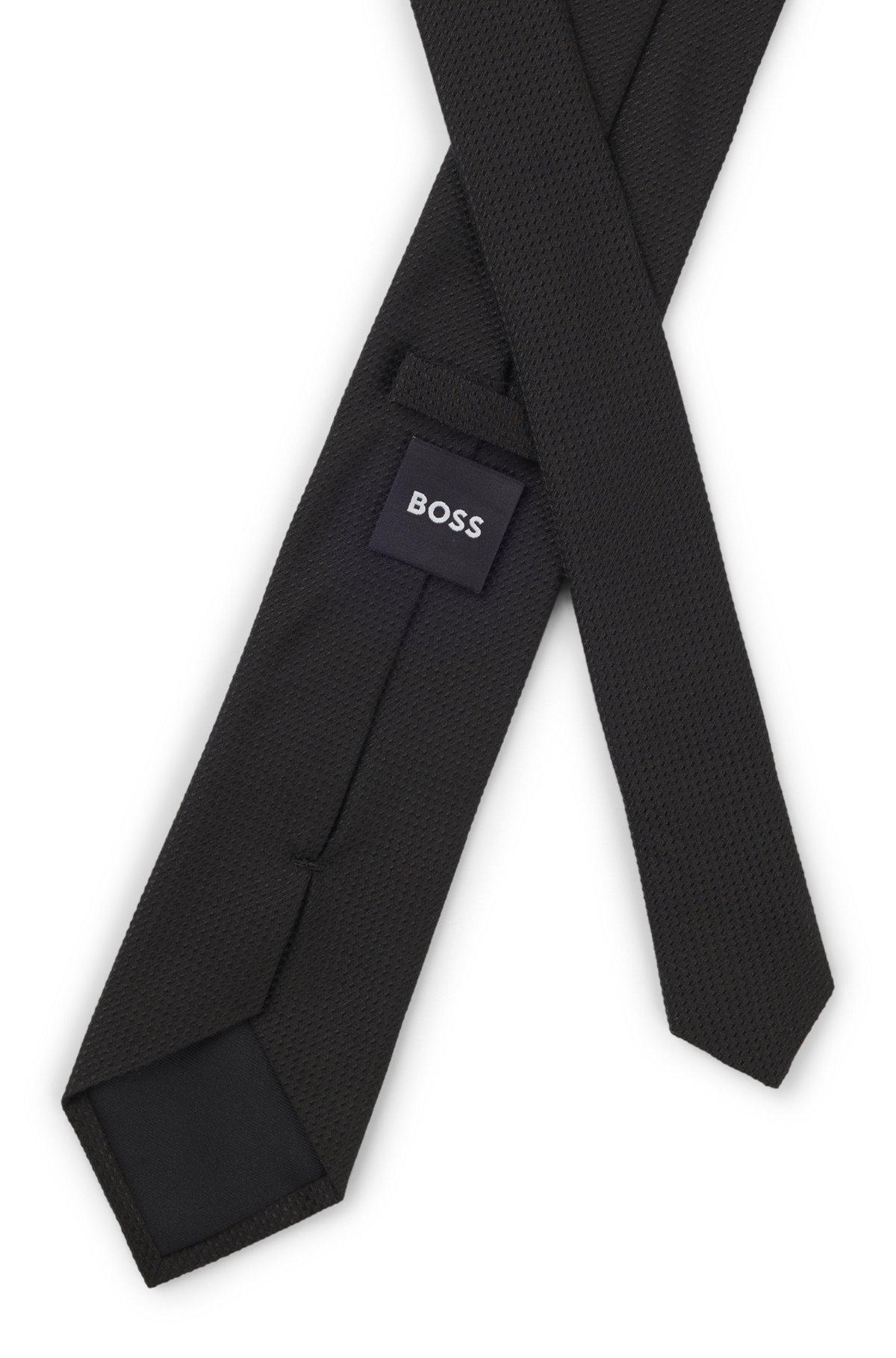 Structured tie in cotton and silk Product Image