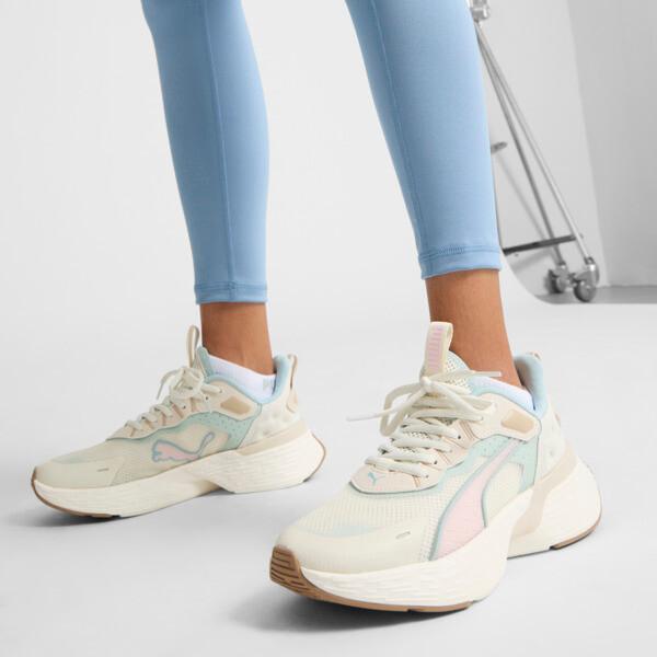 PUMA SOFTRIDE Sway Women's Running Shoes in Alpine Snow/Turquoise Surf/Whisper Of Pink Product Image